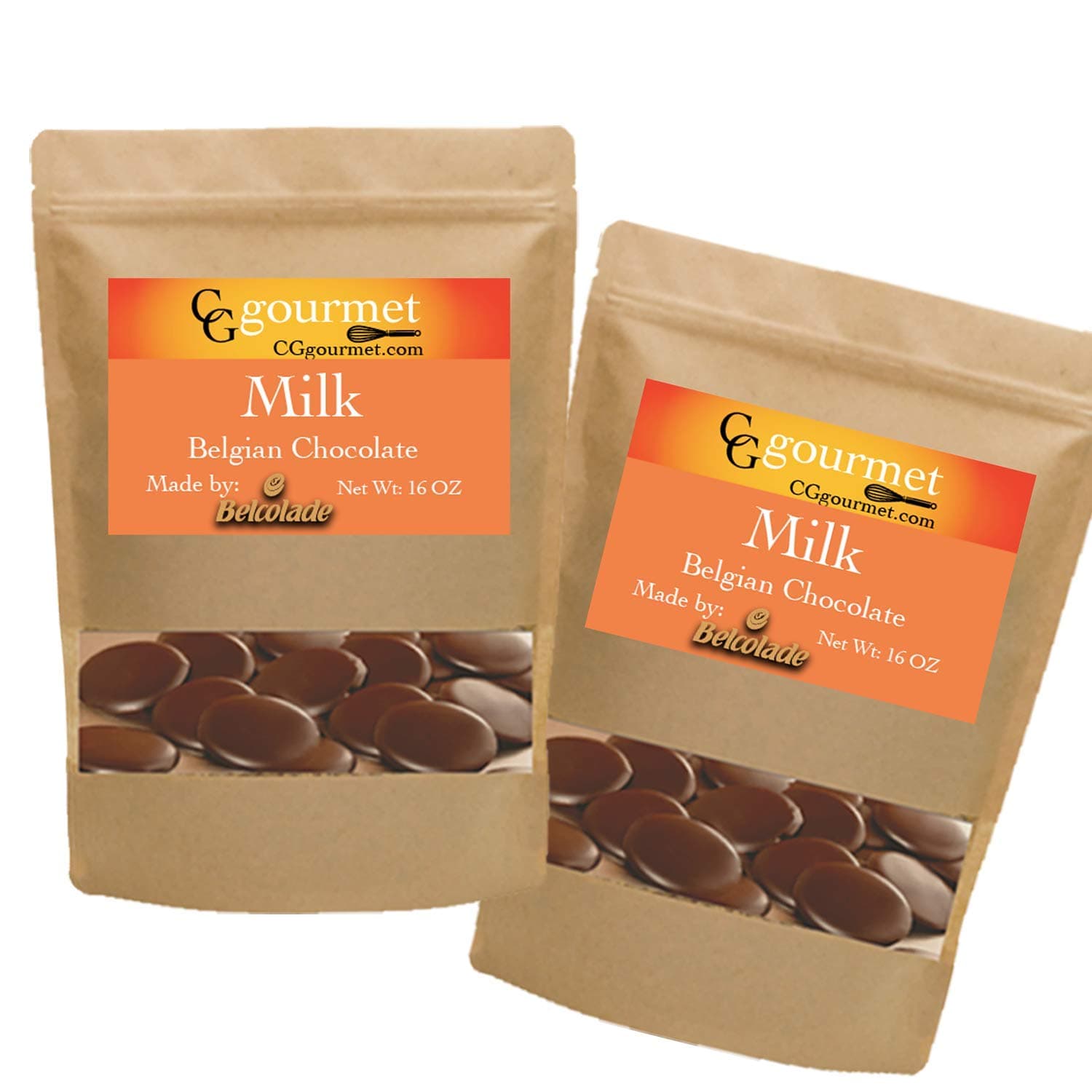 Belgian Baking Milk Chocolate Discs - 2LB - 2x1LB Bags - Lait Selection 33%