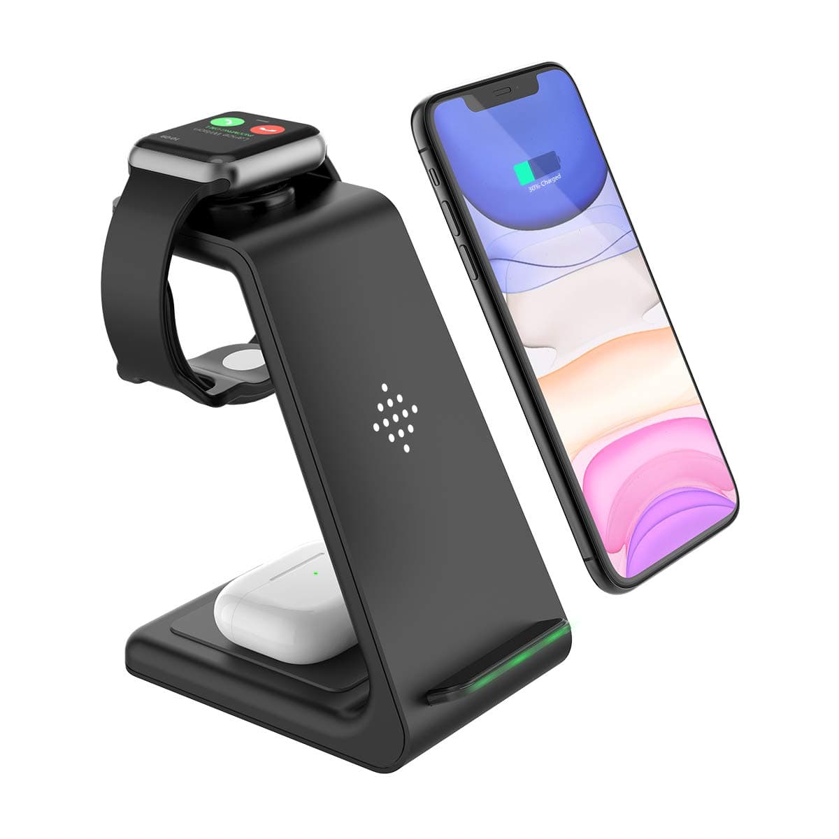 Wireless Charger, KKUYI 3 in 1 Wireless Charging Station for AirPods Pro Apple Watch Wireless Charging Dock Compatible with iPhone 11/11 Pro Max/XS MAX/XR/XS/X/8,Samsung Galaxy S20/Note 10/S10