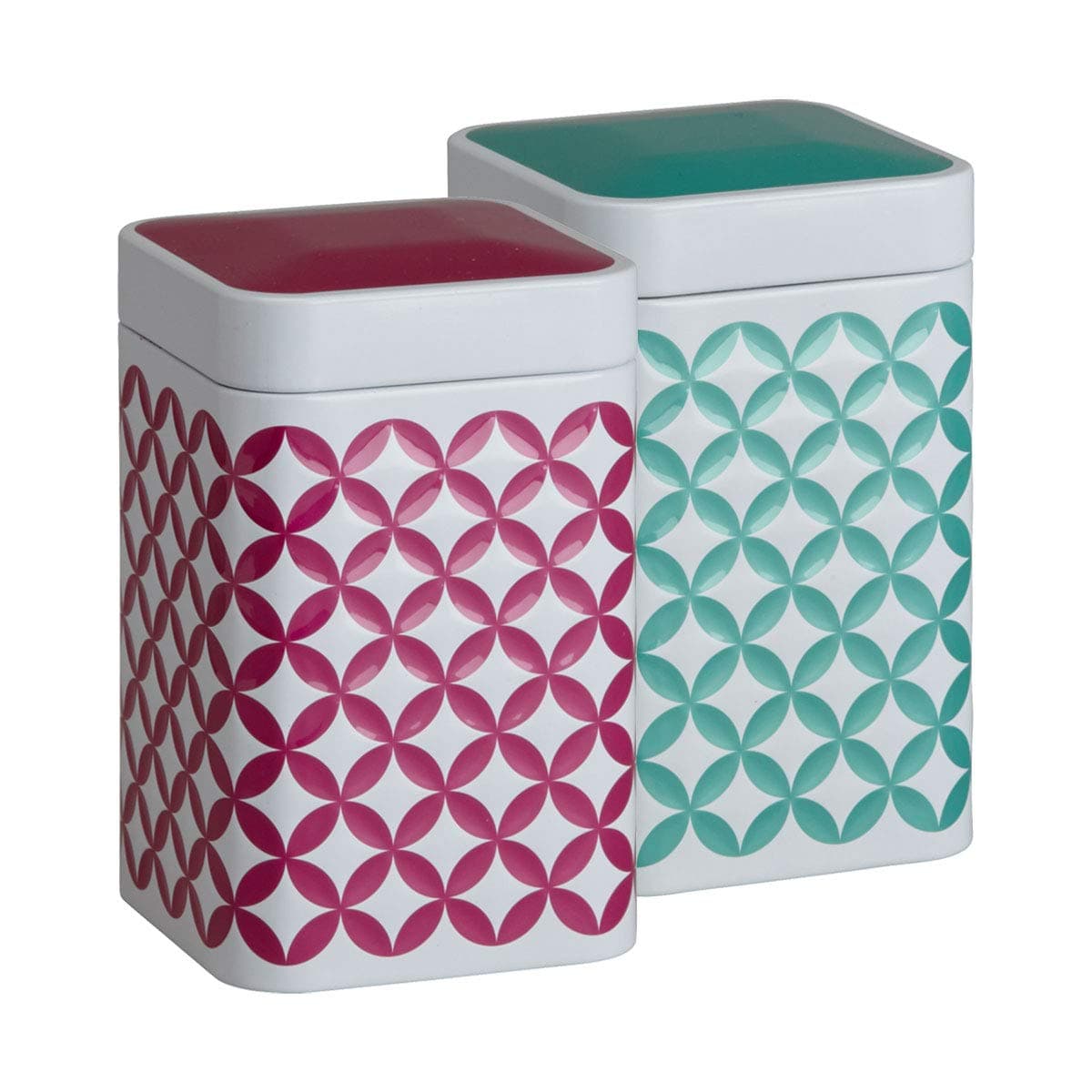 EigenArt Case Series Storage Tea Canister Set (May Lin Turquois and Rose, 100Gr / 3.5Oz)