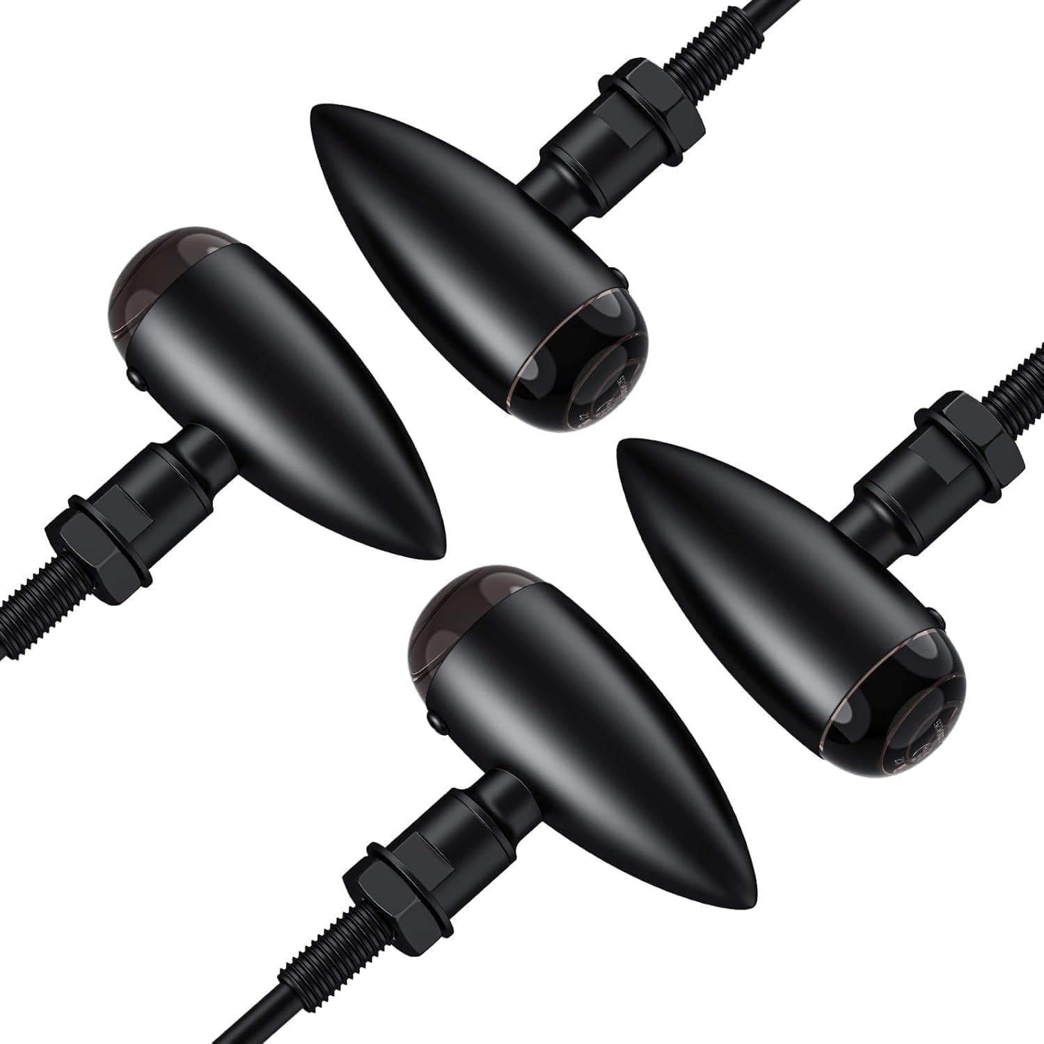 Justech 4PCS Motorcycle Indicators Amber Bullet-Shaped Motorbike Turn Signal Lights Blinker Lights Front Rear Lights Universal for Motorcycle Scooter Quad Off Road