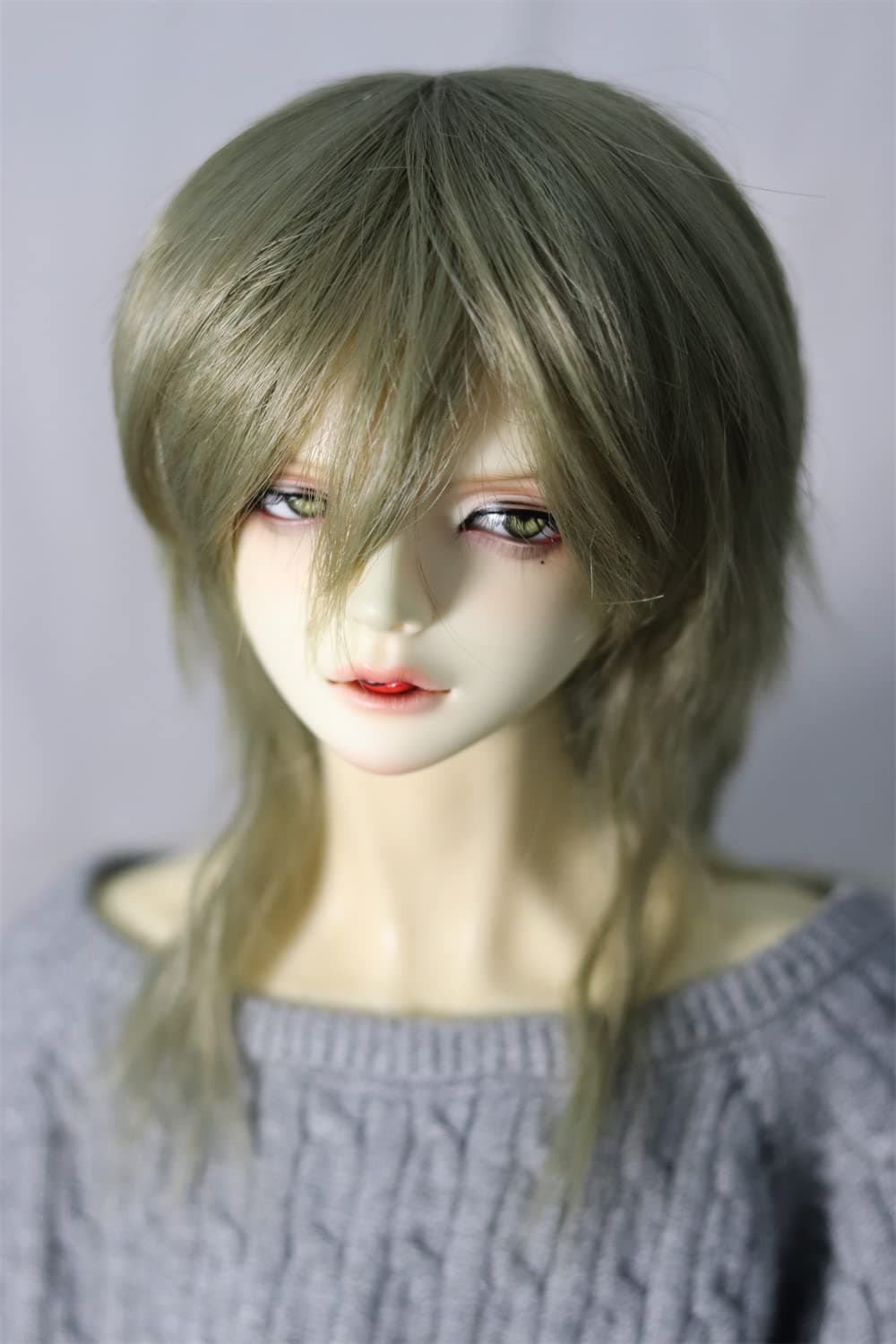 BJD Wig Ball-jointed Doll 1/4 7-8 Inch 18-19Cm Dollfie MDD MSD Minifee AOD DOD DZ Green Mix Toy Head Wig Hair (Wig Only, Not A Doll)