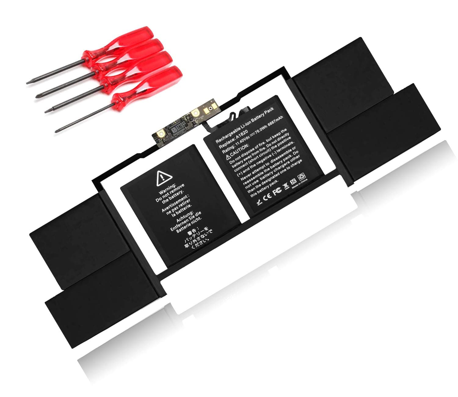 A1820 Battery Replacement Compatible with Apple MacBook Pro 15-inch A1707 2016 2017 (EMC 3072 3162) 11.4V 76Wh 6600mAh Li-ion