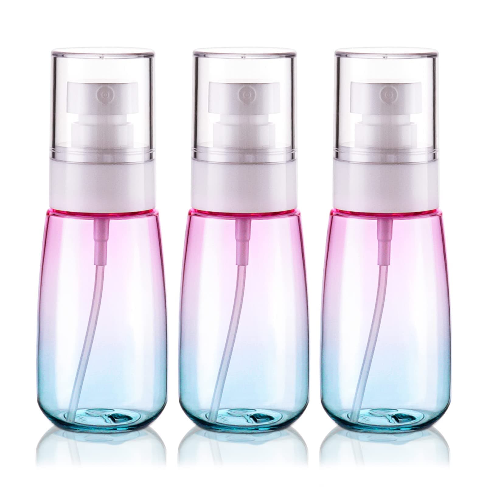 CosywellFine Mist Spray Bottles TSA Approved 2oz 60ml 3 Pack Leak Proof Travel Spray Bottle Empty Small Spray Bottles for Perfume Essential Oils Toners Rose Water Cosmetics (3Gradient Pink Blue)