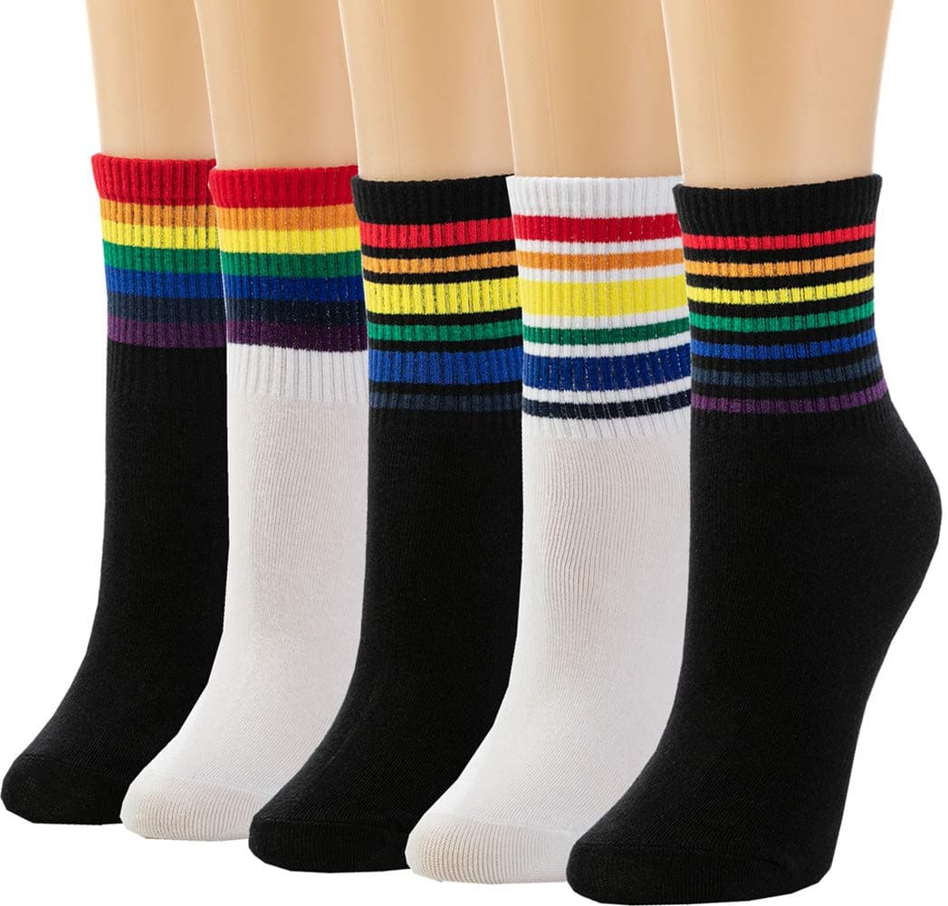 Losa Kute 5 Pairs Cute Patterned Socks Warm Crew Socks