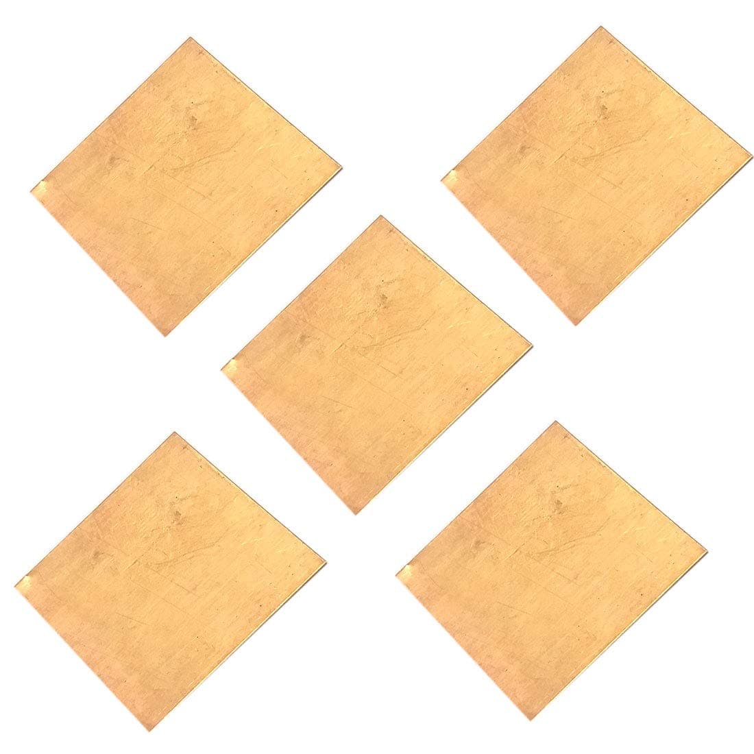 Sahiba Gems Set of 5 Pcs Copper Square Pieces for Pooja/Astrological and Lal Kitab Remedy