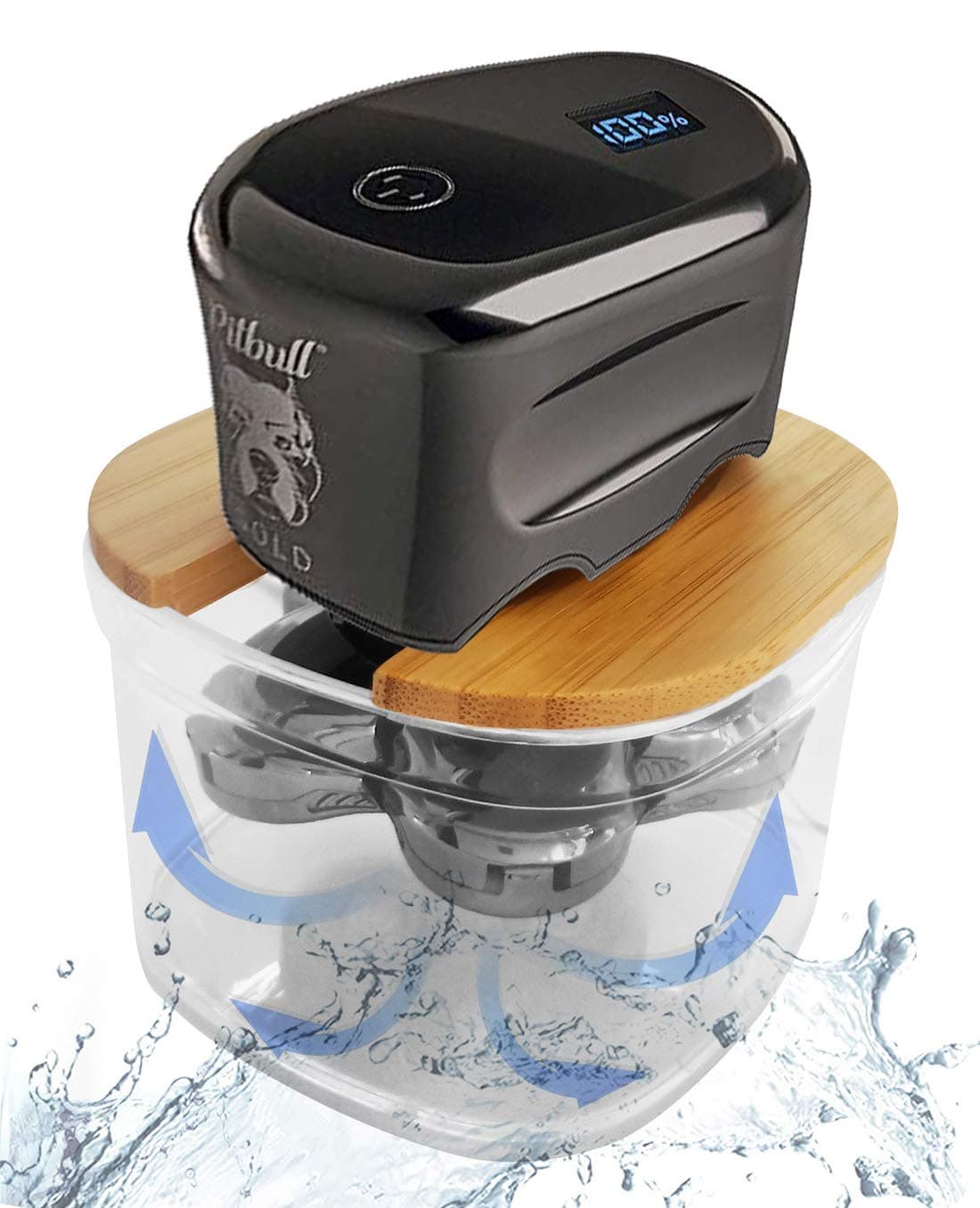 FitSand Bamboo Shaver Rinse Stand Compatible with Skull Shaver Pitbull Gold PRO Electric Head and Face Shaver, Electric Pitbull, Palm, Butterfly Kiss, Butterfly Pro Shavers