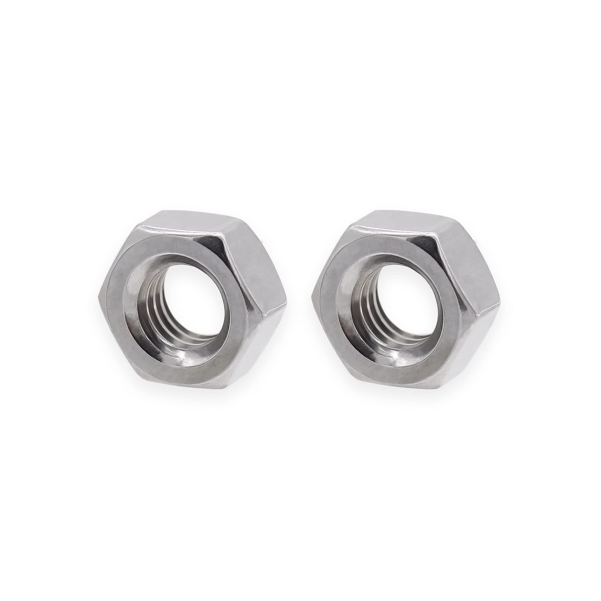 M2.0 Hex Nuts, M2 x 0.4mm Stainless Steel 18-8 304 A2-70 Metric Coarse Thread Hexagon Nut 50pcs