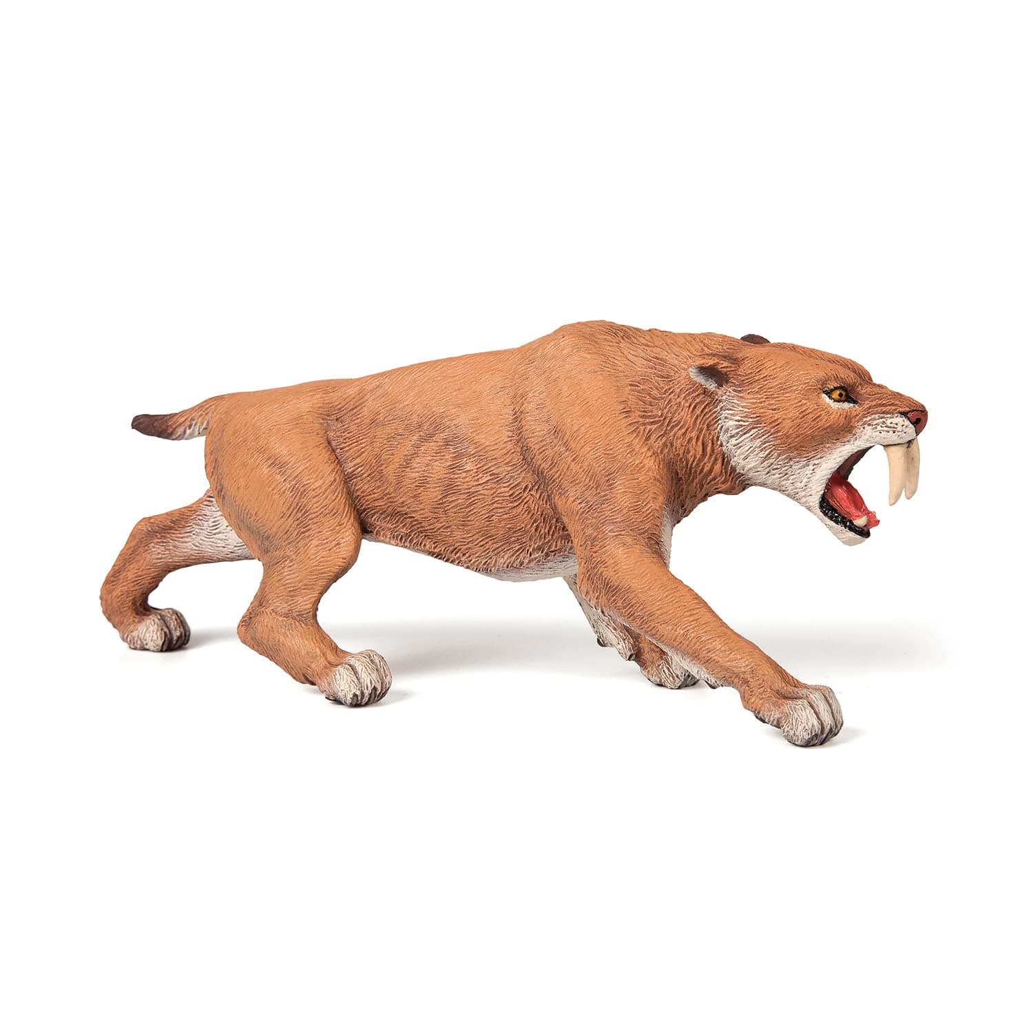 Papo - Smilodon Figurine - Prehistoric Sabertooth Tiger Toy for Kids Age 3+ - Hand-Painted Ice Age Predator Model - Realistic and Educational - 15.8 x 4.6 x 6.2 cm - 55022