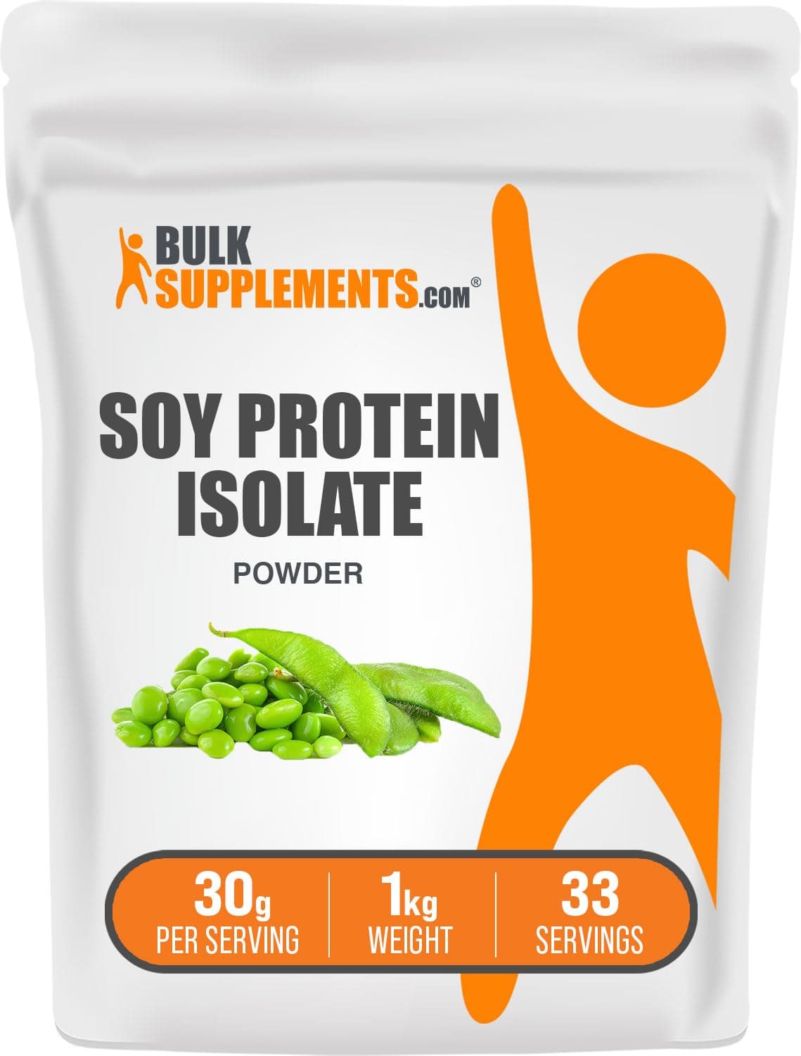 BulkSupplements.com Soy Protein Isolate Powder - Vegan Protein Powder, Unflavored - Pure & Gluten Free, 30g per Serving, 1kg (2.2 lbs) (Pack of 1)
