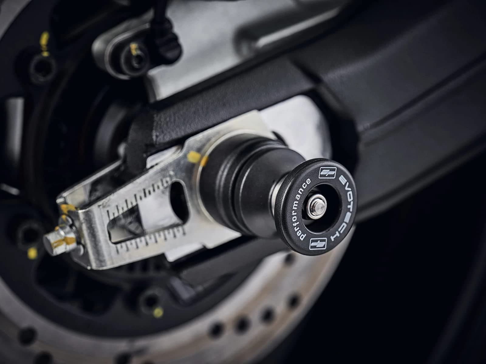 Evotech Performance Rear Spindle Paddock Stand Sliders/Bobbins to fit Ducati Scrambler 1100 & Sixty2 Models. PRN013266