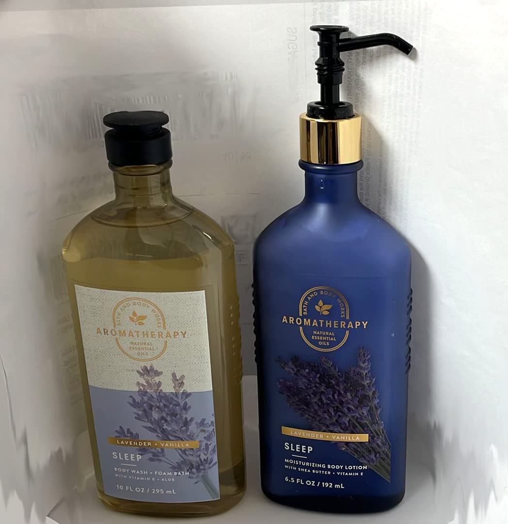 Aromatherapy Sleep - Lavender + Vanilla Body Lotion, 6.5 Fl Oz + Body Wash & Foam Bath, 10 Fl Oz