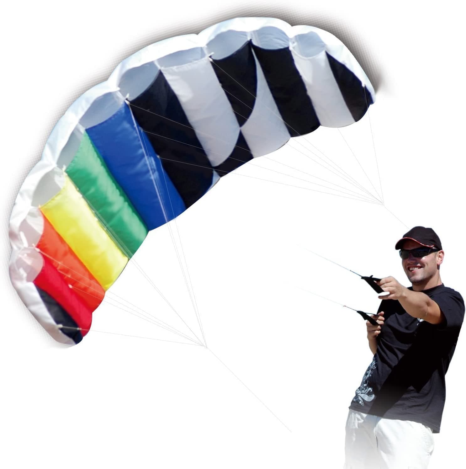 Hengda Kite 1.4 M Intro Foil design Rainbow Kites Soft Stunt Sport Parafoil Kite 55-inch with Flying Tool Set by Hengda kite