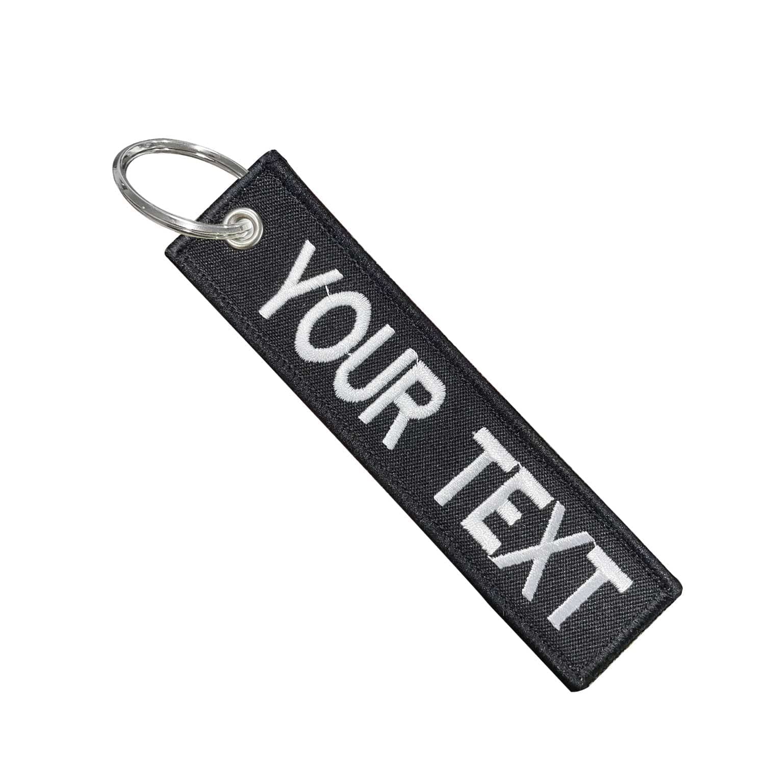 Custom Personality Embroidery Text keychain for Car