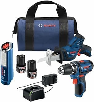 12V Max 3-Tool Combo Kit with 1cm Drill/Driver, Pocket Reciprocating Saw and LED Worklight GXL12V-310B22