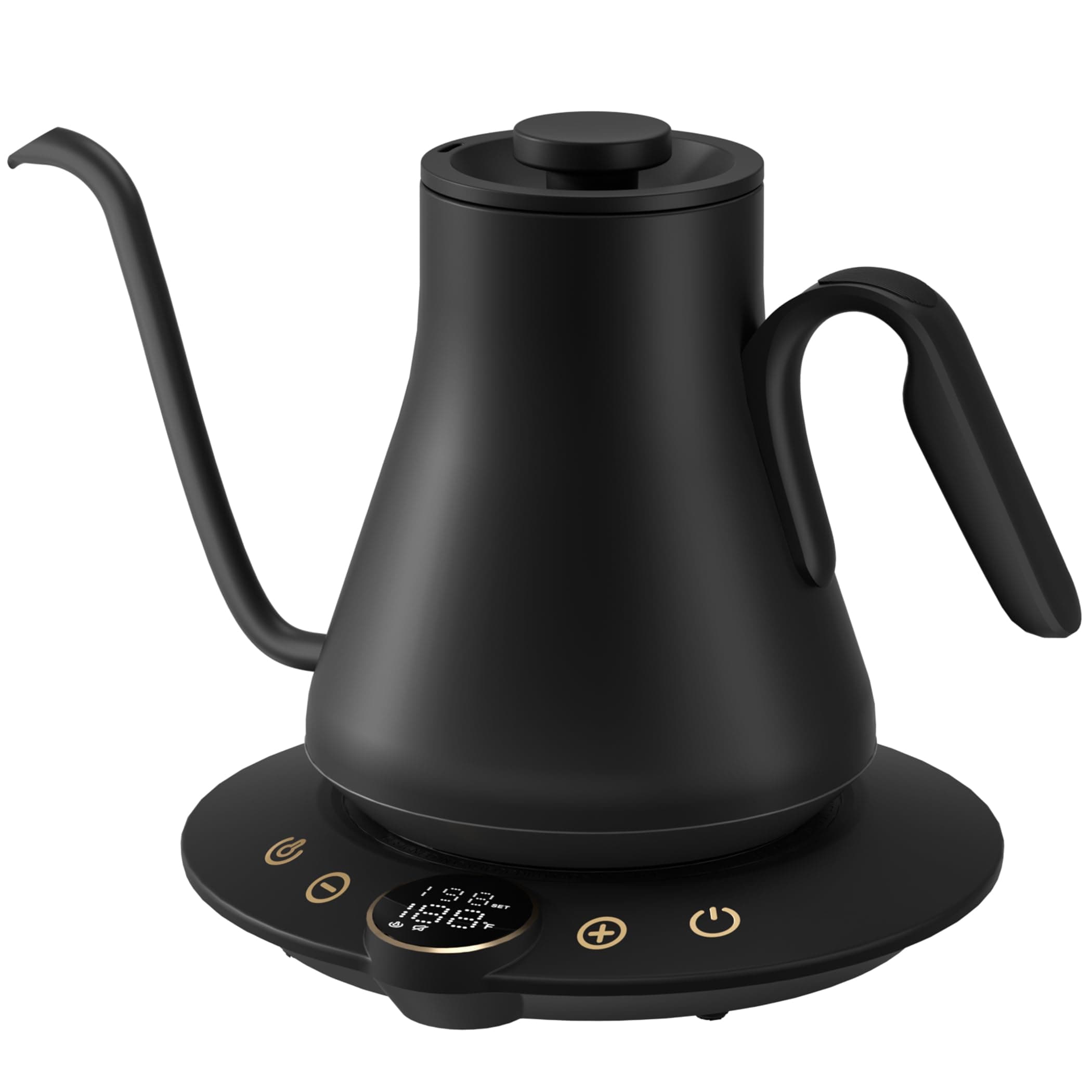 INTASTING Gooseneck Electric Kettle, 0.9L Pour Over Kettle with Precise 1℉ Temperature Control, Stainless Steel Inner, 1200W Quick Heating, for Coffee Master, Matte Black