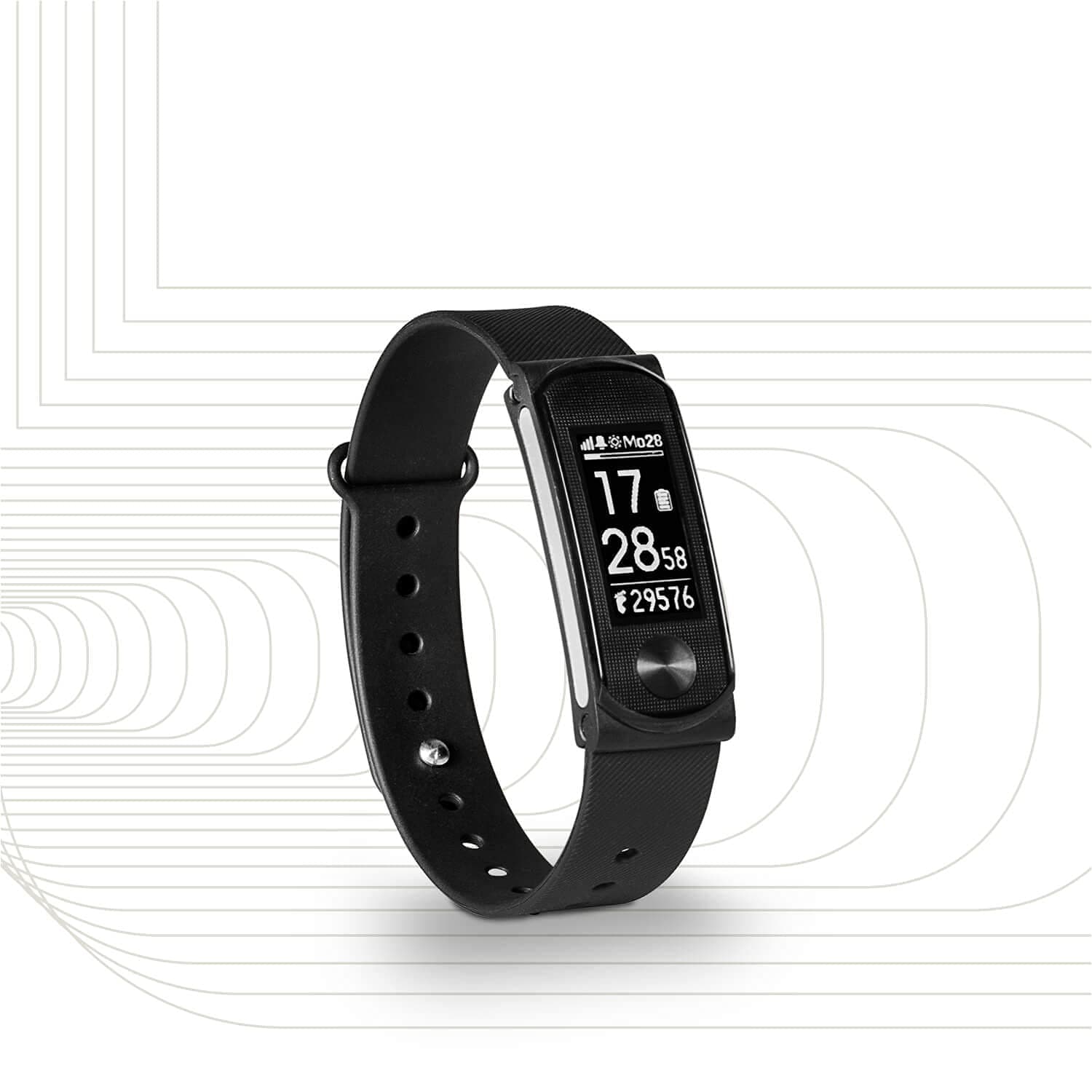 SportPlus Unisex Activity Tracker Q-Band HR+ – Fitness Tracker with OLED Display for iOS and Android and Heart Rate Monitor