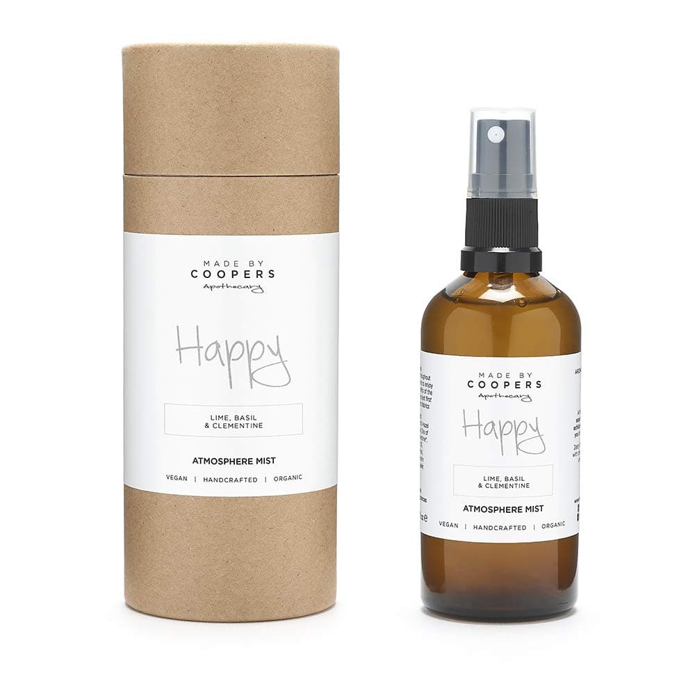 Happy Atmosphere Mist, Room Spray, Fruity Air and Fabric Freshener Spray, Handcrafted with Essential Oil Blend, Uplifting Air Fresheners for Home Relaxation and Stress Relief, 100 ml - Made By Coopers