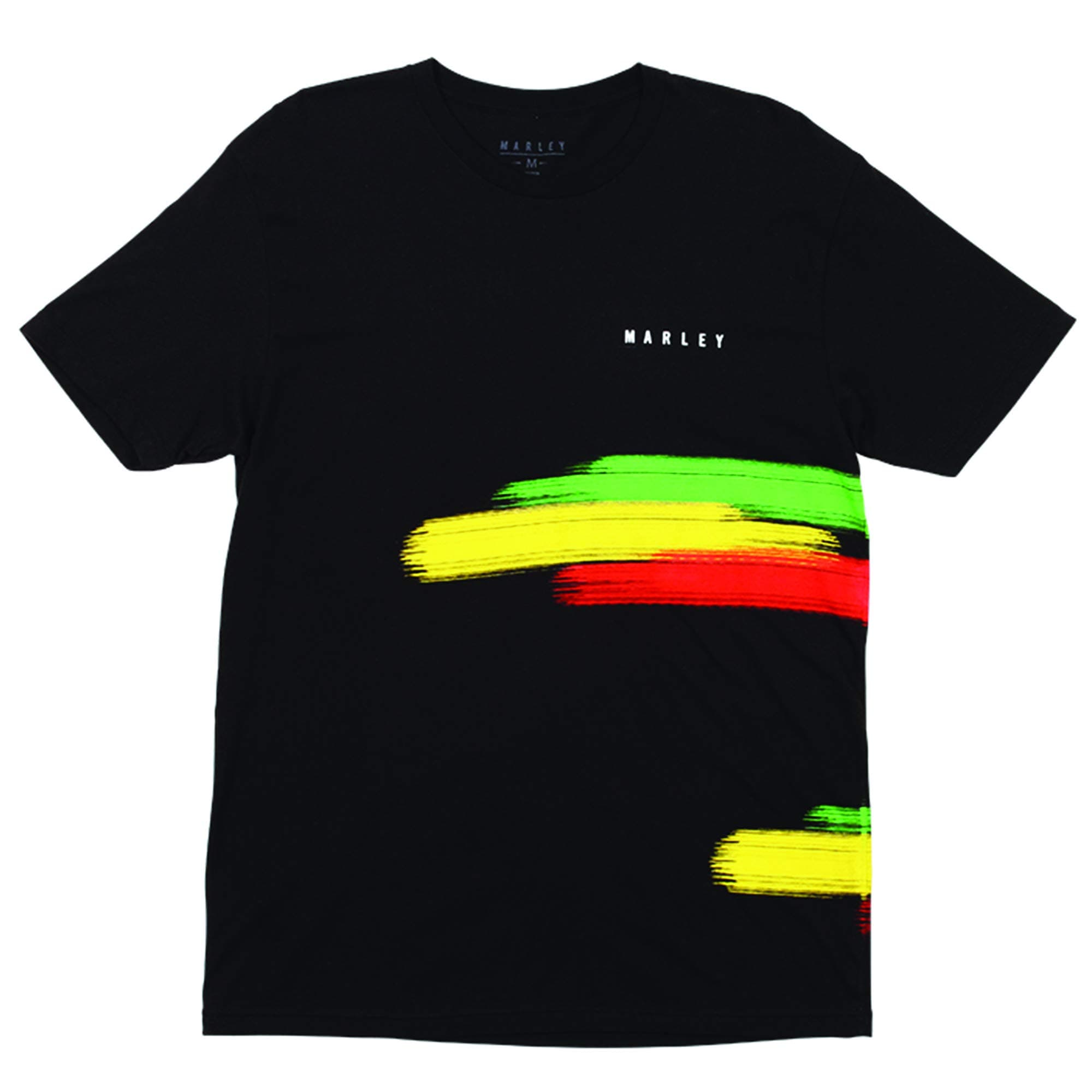 Large Marley Apparel Rasta Splatter T-Shirt Black