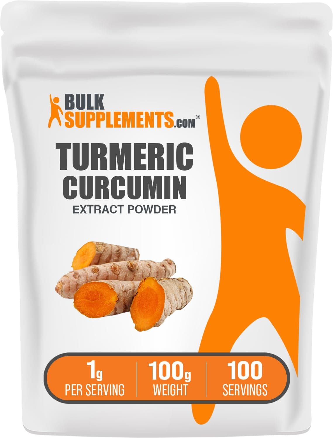 BulkSupplements (100 grammes) - Pure Curcumin 95% Natural Turmeric Extract Powder (100 grammes)