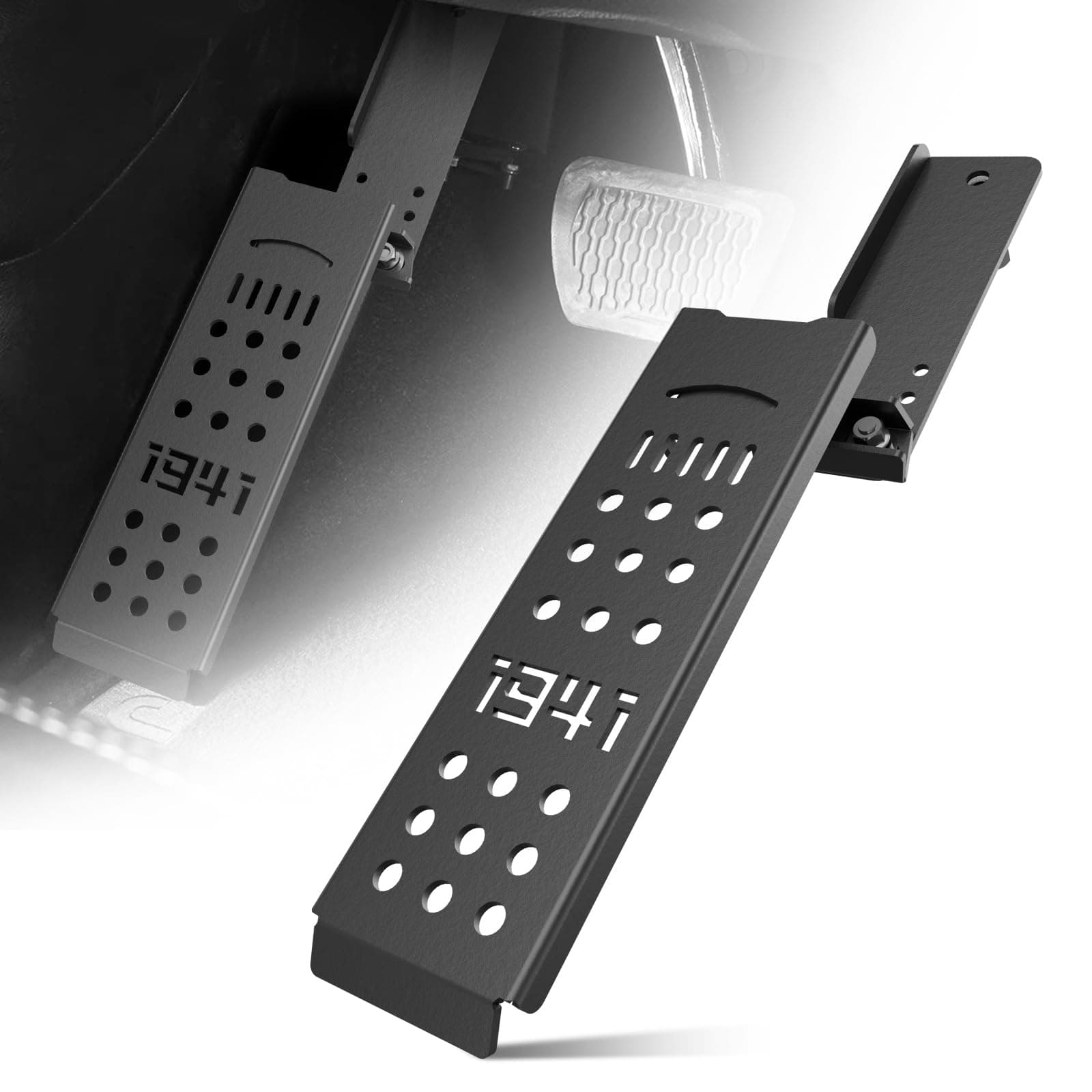 Steel Driver Side Dead Pedal Left Side Foot Rest Kick Panel Compatible with 2018 2019 2020 2021 2022 2023 2024 2025 2026 Jeep Wrangler JL JLU 4XE & Gladiator JT, Black (Fits 4XE Model)