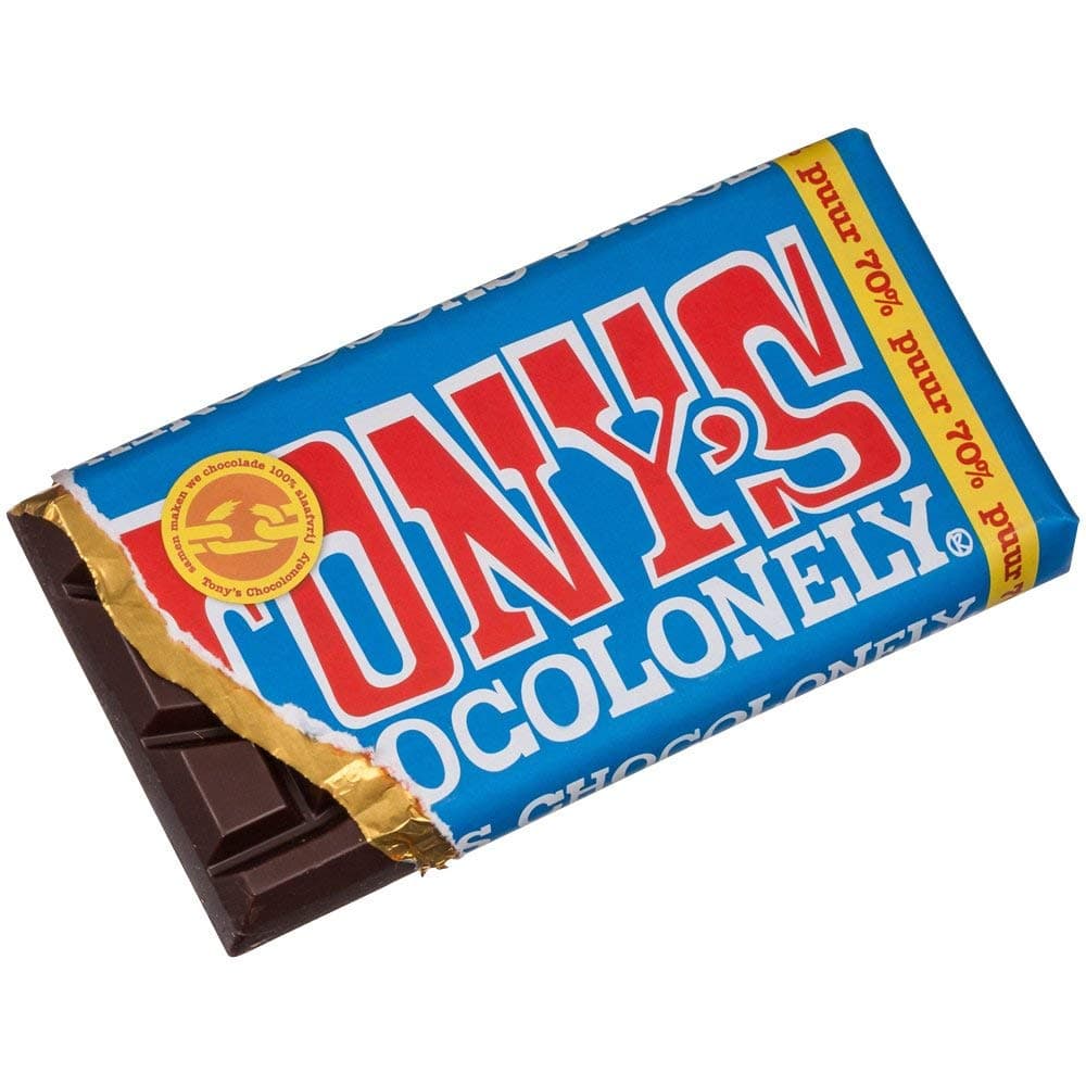 Fair Trade Dark Chocolate | Tony's Chocolonely | Dark 70% | Total Weight 180 Grams