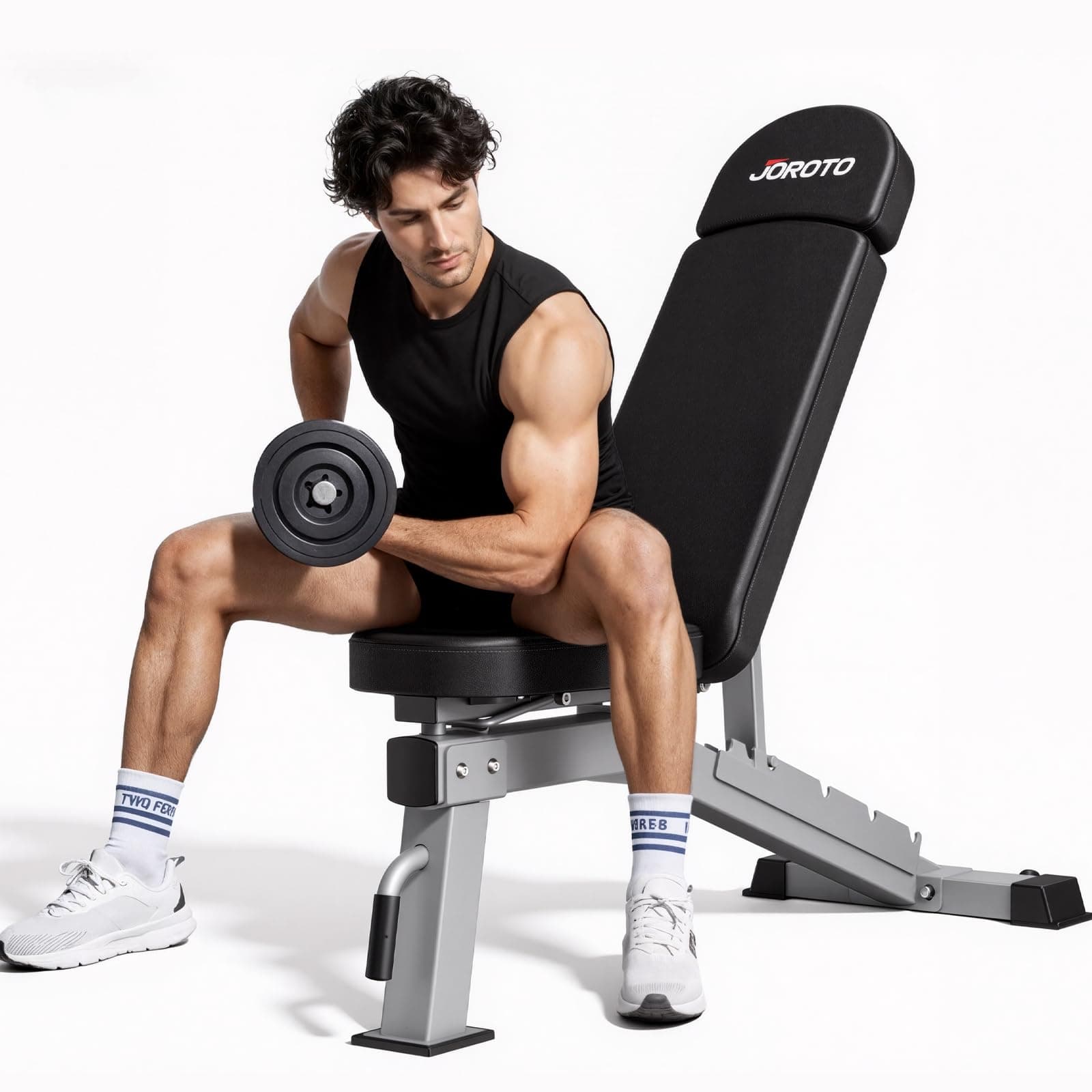 Adjustable Weight Bench, Full Body Workout Strength Training Bench Press Foldable Incline Decline Bench Sit Up Exercise Equipment for Home Gym 700lbs/800lbs/1000lbs