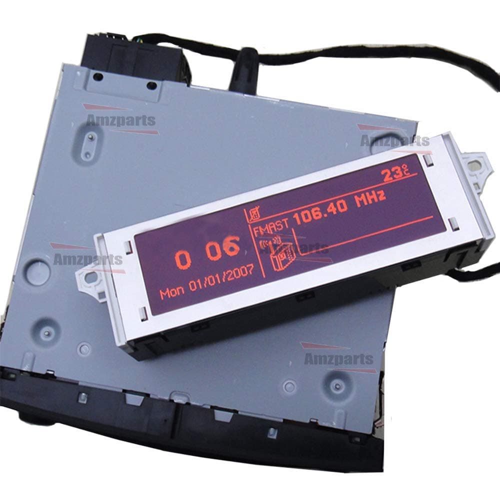 Amzparts Support USB Bluetooth 4 Menu Display Screen Red Monitor 12 pin for Peugeot 307 407 408 Citroen C4 C5