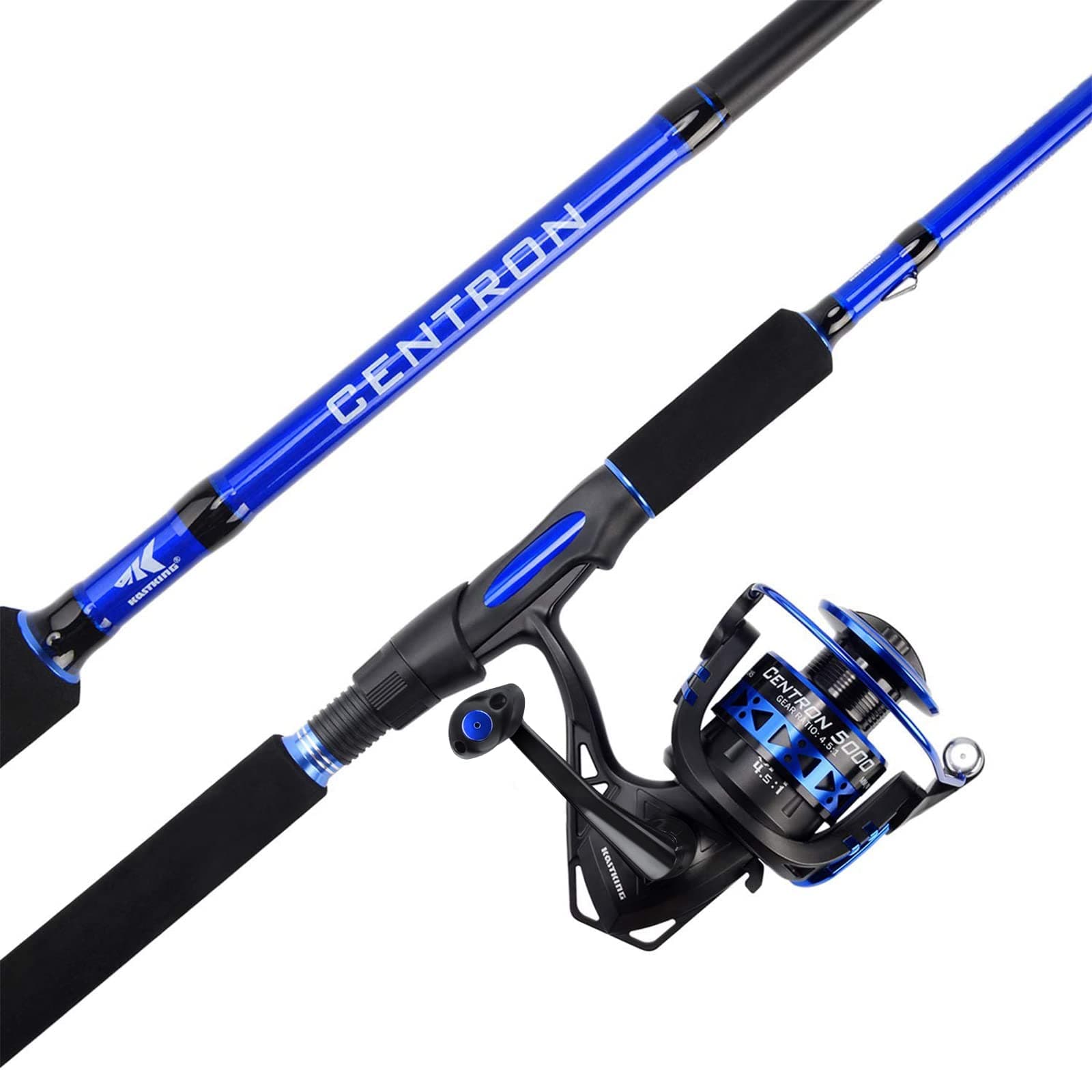 Centron Fishing Rod and Reel Combo, Spinning & Baitcasting Combos, IM6 Graphite 2Pc Blanks, Stainless Steel Guides with Ceramic Rings, Contoured EVA Handles & Fighting Butt