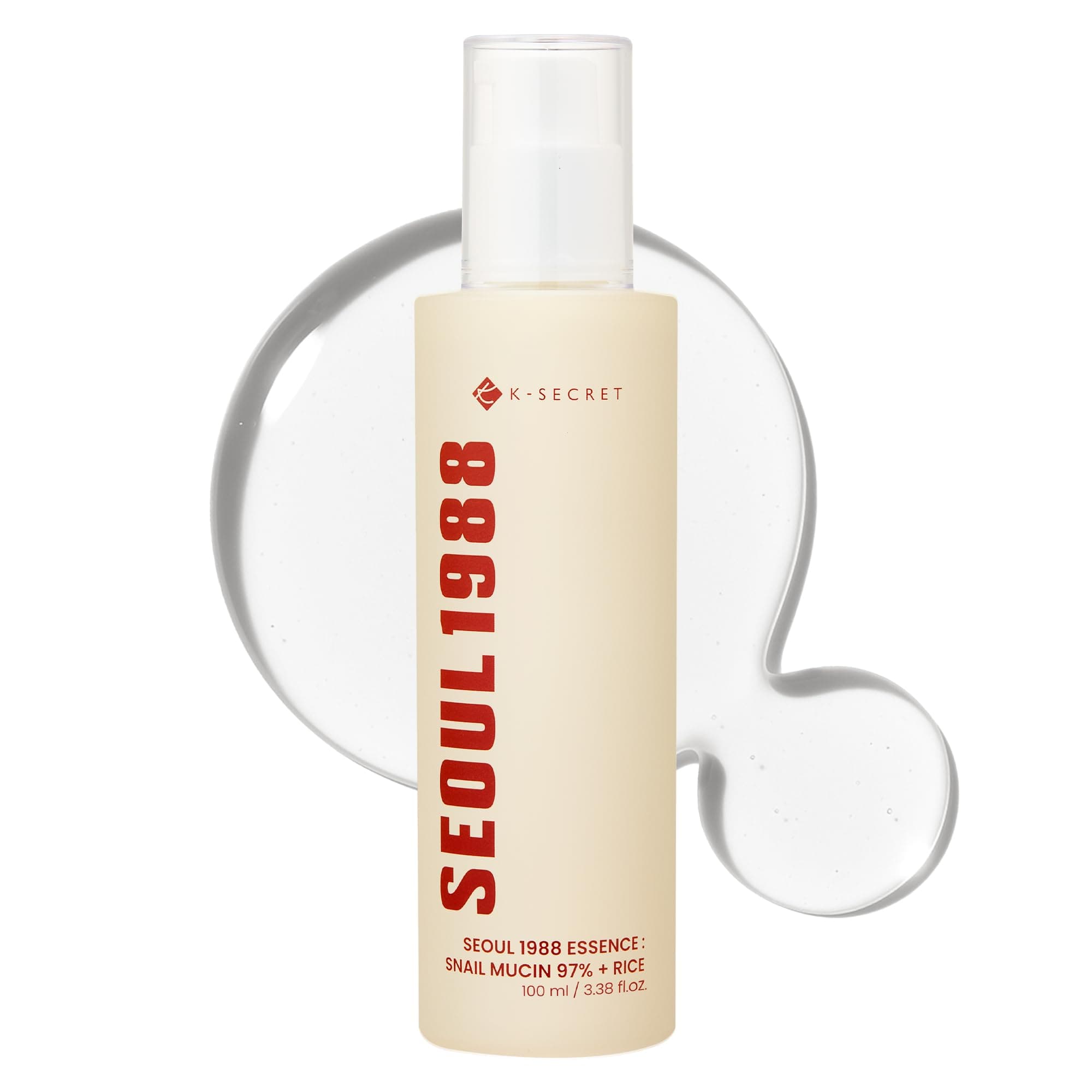 SEOUL 1988 Snail Mucin 97% Essence – Concentrated Yet Lightweight Formula Infused with 97% Snail Mucin | Soothing & Fast-Absorption Facial Serum | Korean Skincare, 100ml / 3.38 fl oz