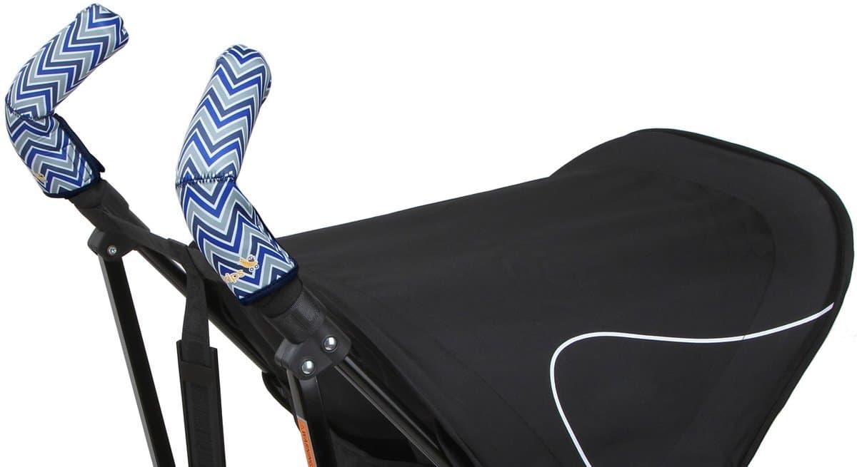 Choopie Stroller Grip Covers, Chevron Baby Blue, Double Bar