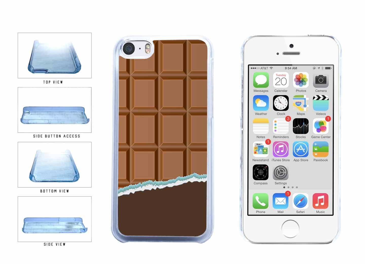 BleuReign(TM) Yummy Unwrapped Chocolate Bar Clear Plastic Phone Case Back Cover Apple iPhone 5c