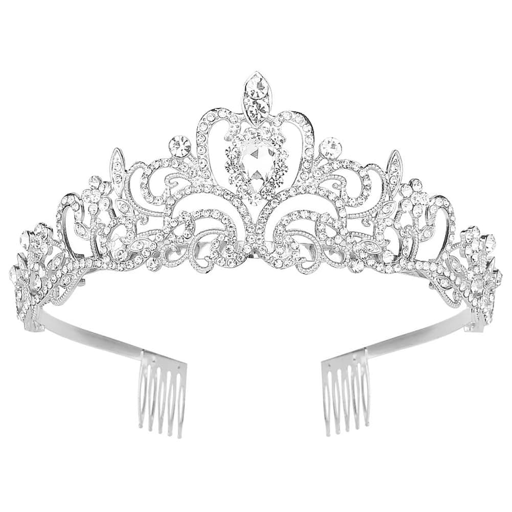 Crystal Tiara and Crown for Women Stylish Headband Crowns with Comb Tiaras for Girls Kids Queen Princess Wedding Bridal Birthday Gift Hair Accessories