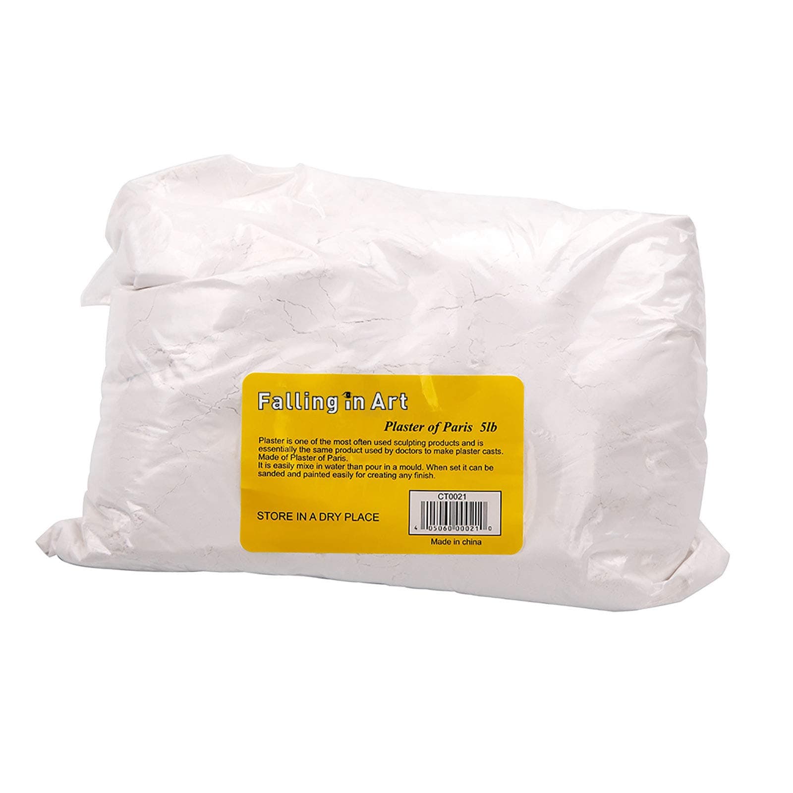 Falling in Art 5 LB Plaster of Paris Powder - Hand Mold Casting Kit Powder, Gypsum Cement, Pottery & Ceramic Plaster Powder for Crafts, Sculpture, Diorama and Home Decor