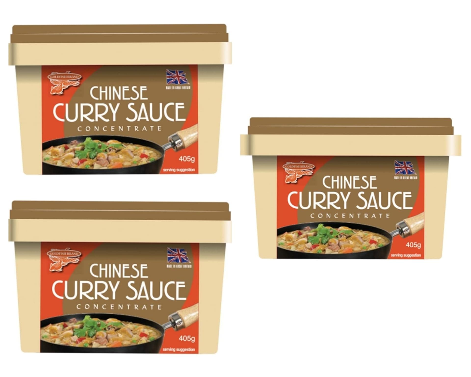 Goldfish Chinese Curry Sauce Concentrate 405g (Pack of 3) - Authentic Flavor for Homemade Curry Dishes | Traditional Chinese Spices
