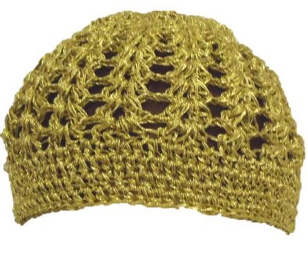 Hand Crocheted Khaki Color Cotton Skull Cap
