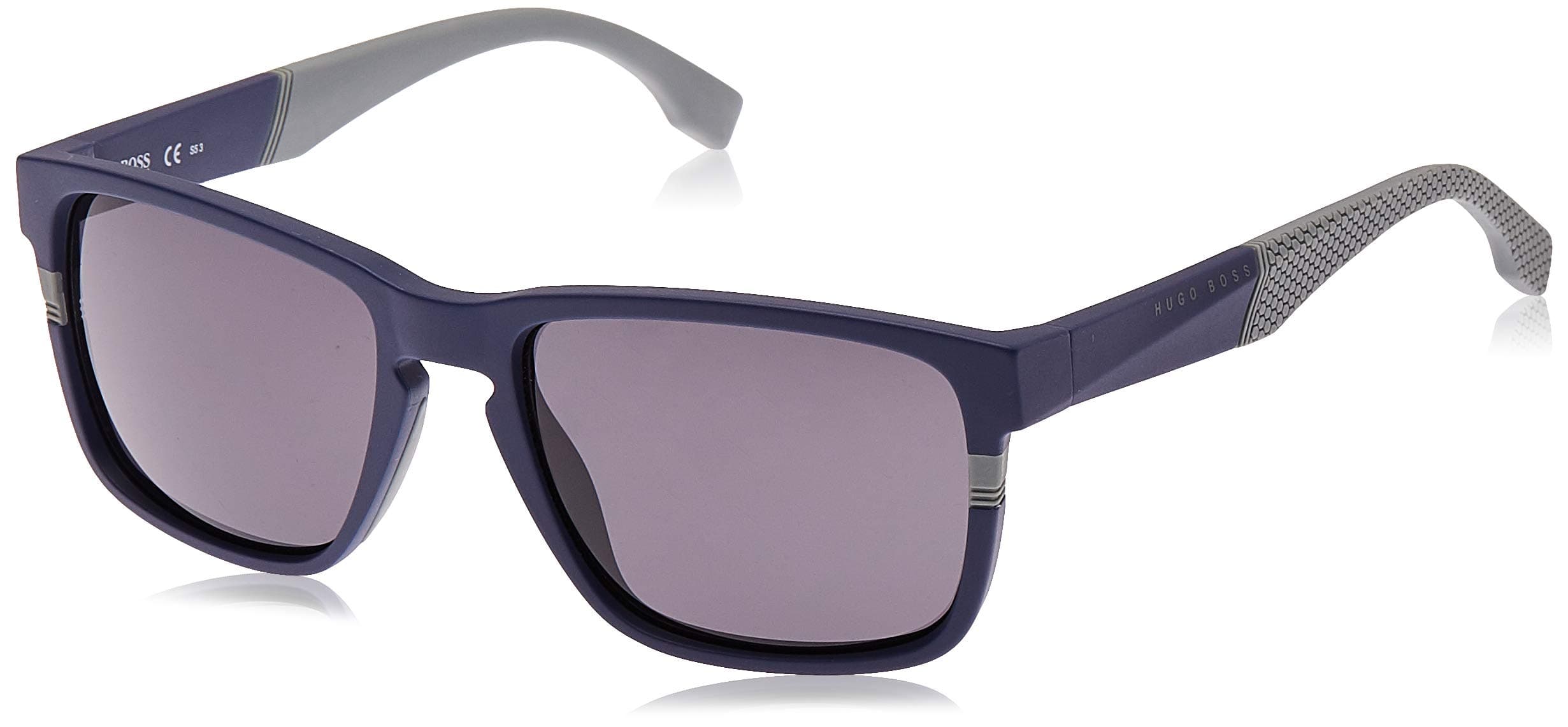 BOSS by Hugo Boss Sunglasses (Safilo Group) Men's 0916/S Polarized Rectangular Sunglasses, Blue, 57 mm