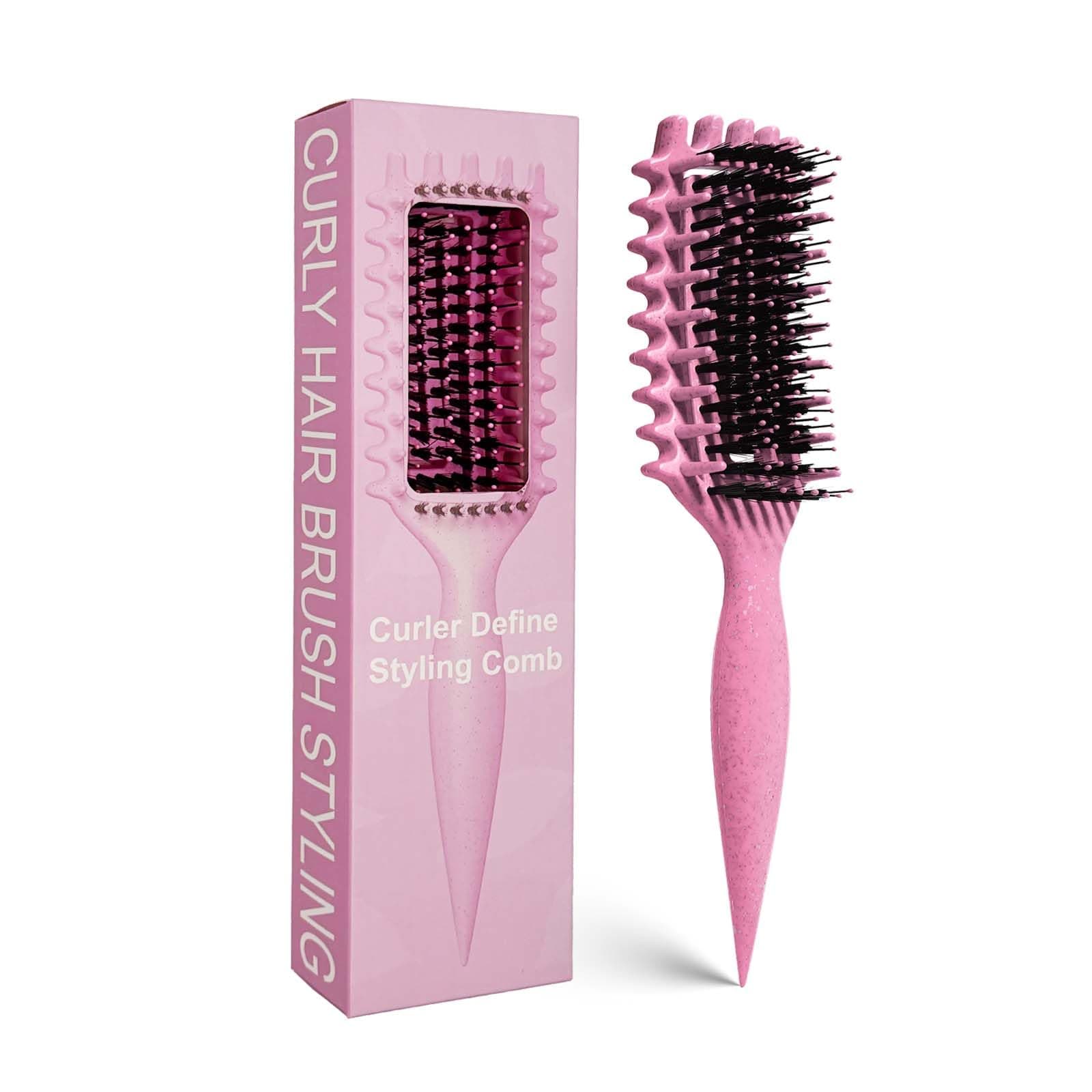 Curly Hair Brush Candybrush Curl Defining Brush for Detangling Shaping and Defining Curls for Women, Men, Wet & Dry Hair (Pink)