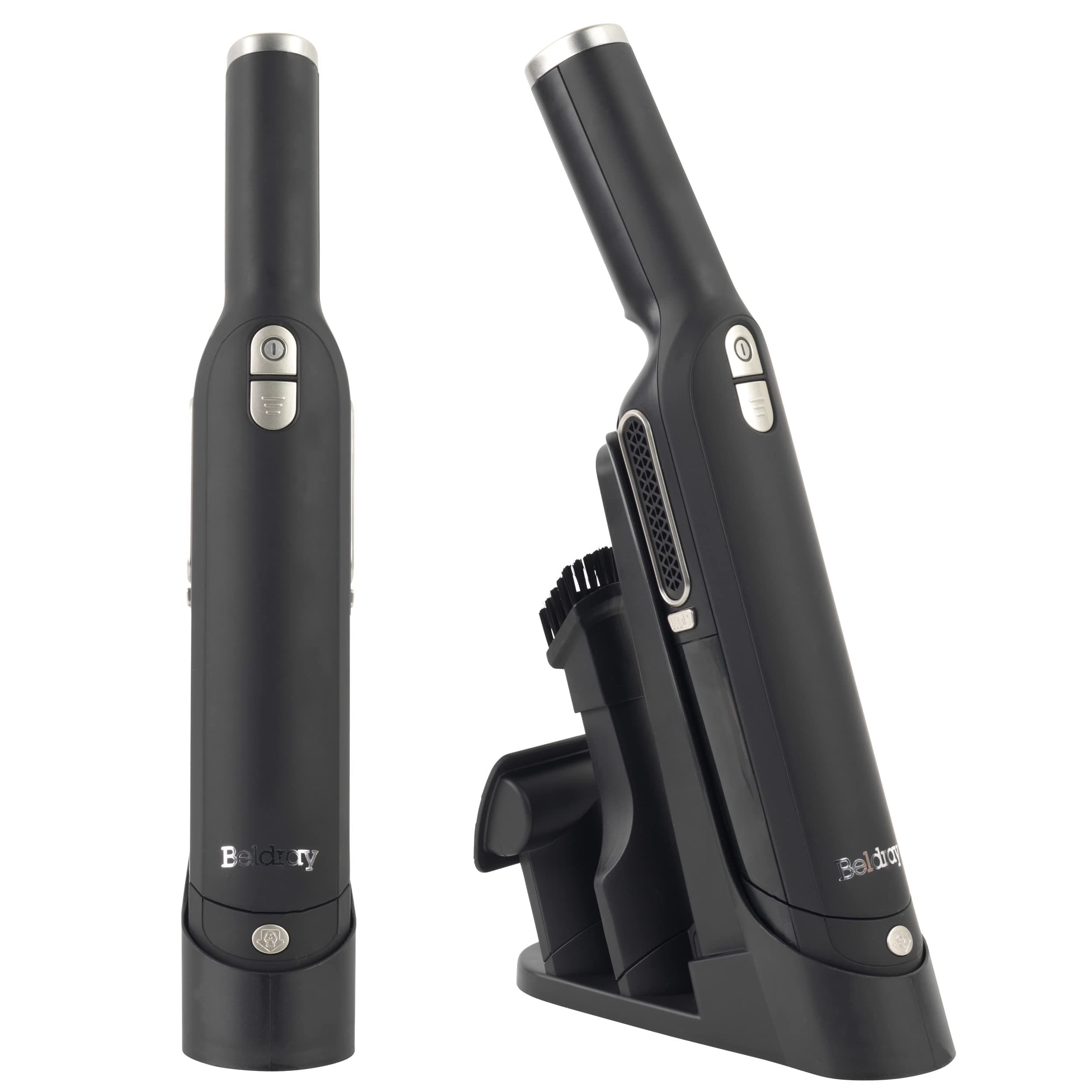 Beldray BEL01218TS Revo Cordless Handheld Vacuum Cleaner, 11.1 V, HEPA Filter, 100ml Dust Tank, 2 Speed Control, Includes Upholstery Crevice Tool, Platinum/Black