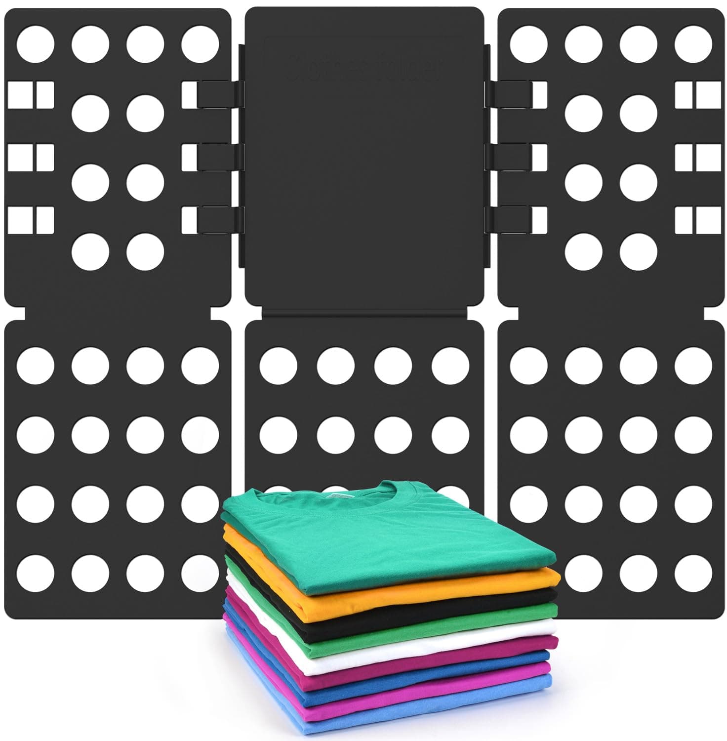 BoxLegend T Shirt Folding Board Shirts Clothes Folder Durable Plastic Laundry Boards,10.23 * 7.88 * 1.18 inches Black