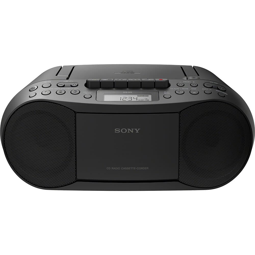 Sony Stereo CD/Cassette Boombox Home Audio Radio, Black (CFDS70BLK), 13.7 x 6.1 x 9 inches
