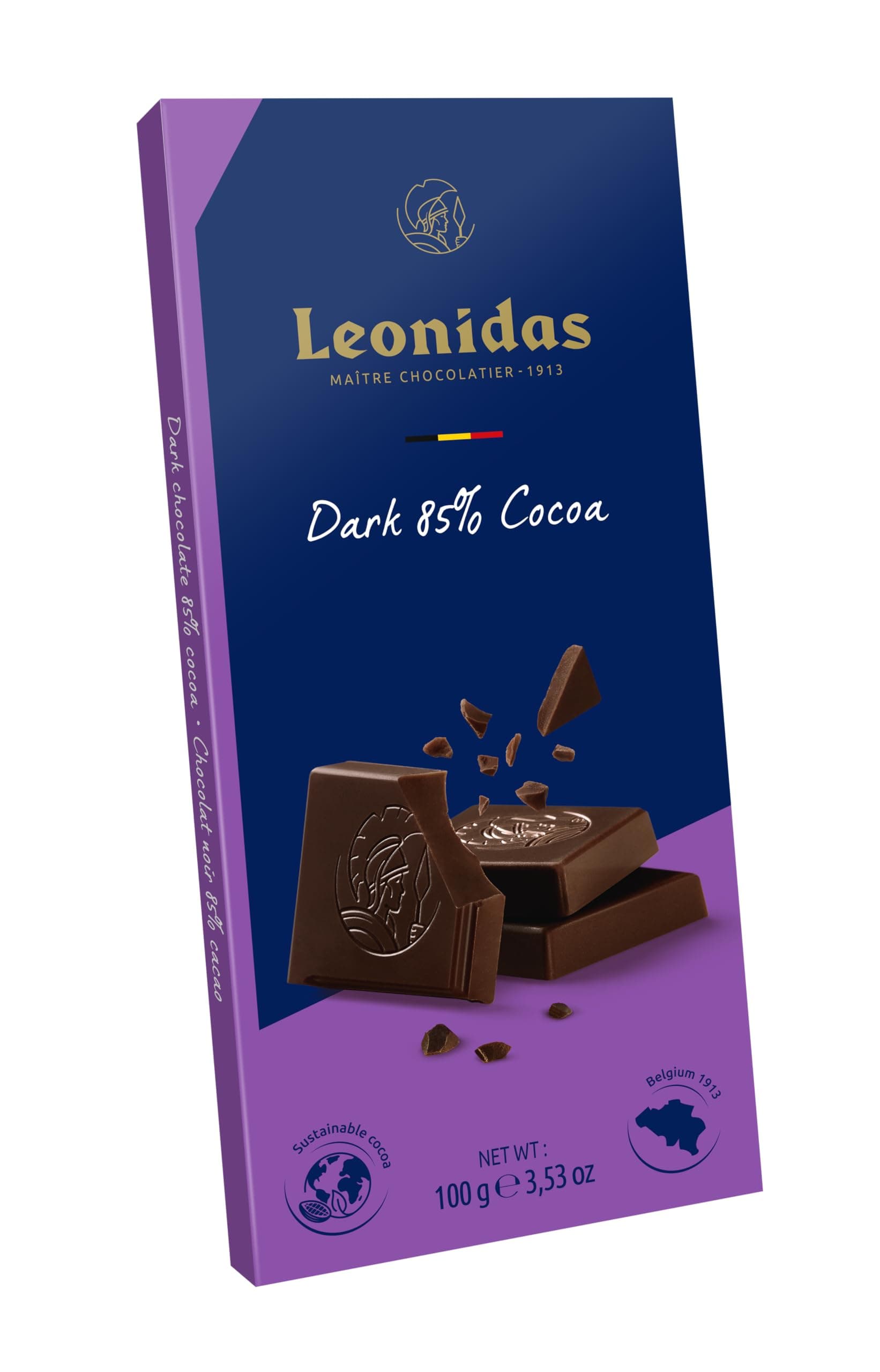 Leonidas Belgian Chocolates - Dark Chocolate Bar 85% - 100 gr