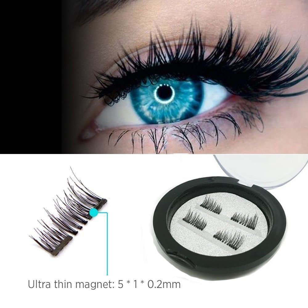 Magnetic Fake eyelashes-NO GLUE 3D Reusable Magnet Eyelashes 1.5cm Half Cover Ultra Thin 0.2mm for Natural Look Eyelashes Extension