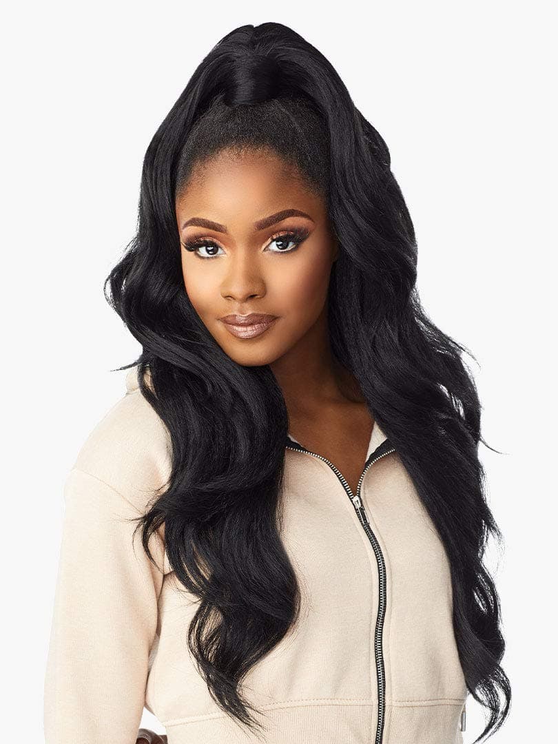 Instant Updown Halfwig Pony - Unit 11 4 Style in 1 Half Wig and Pony Wrap (1B OFFBLACK)
