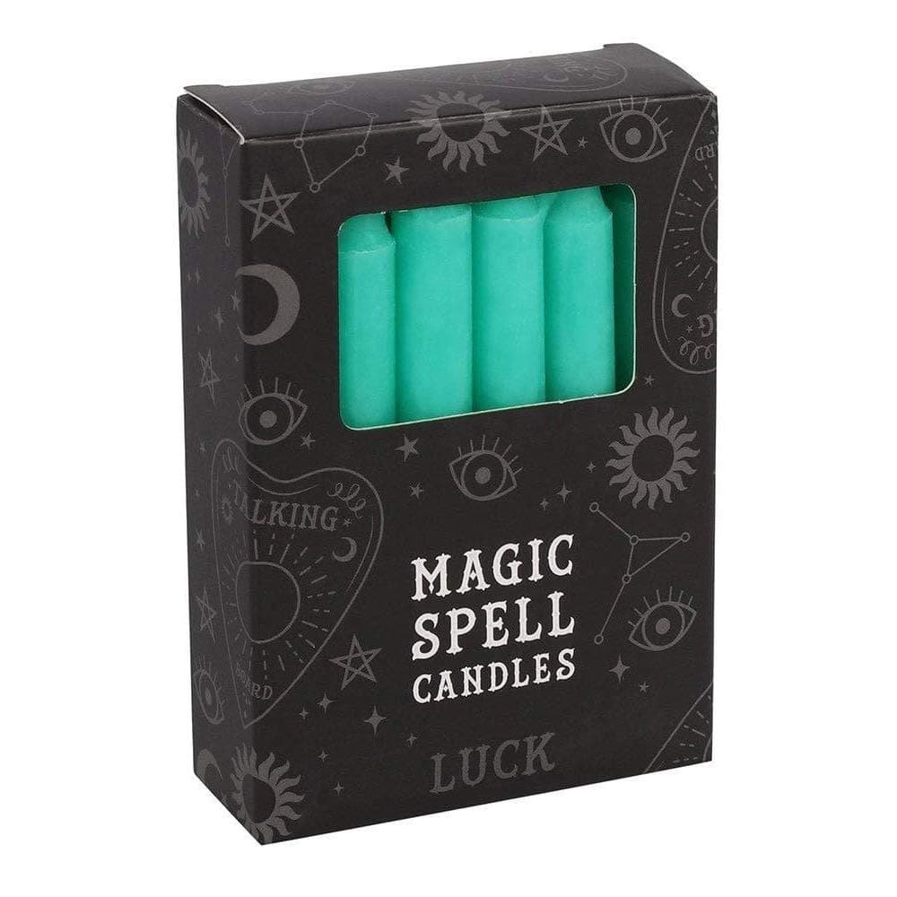 Miss Pretty London Magic Candles- Pack of 12 Green 'Luck' Spell Candles