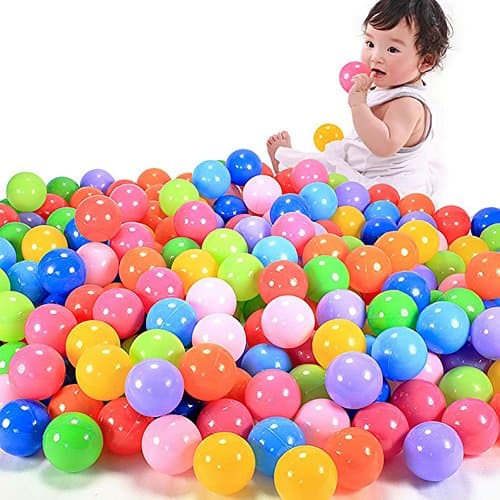 Seaskyer 50 Pcs Multicolor Baby Kid's Toy Ball Round Soft Plastic Ocean Ball 5.5CM, Birthday Parties Events Playground Games Pool Gifts