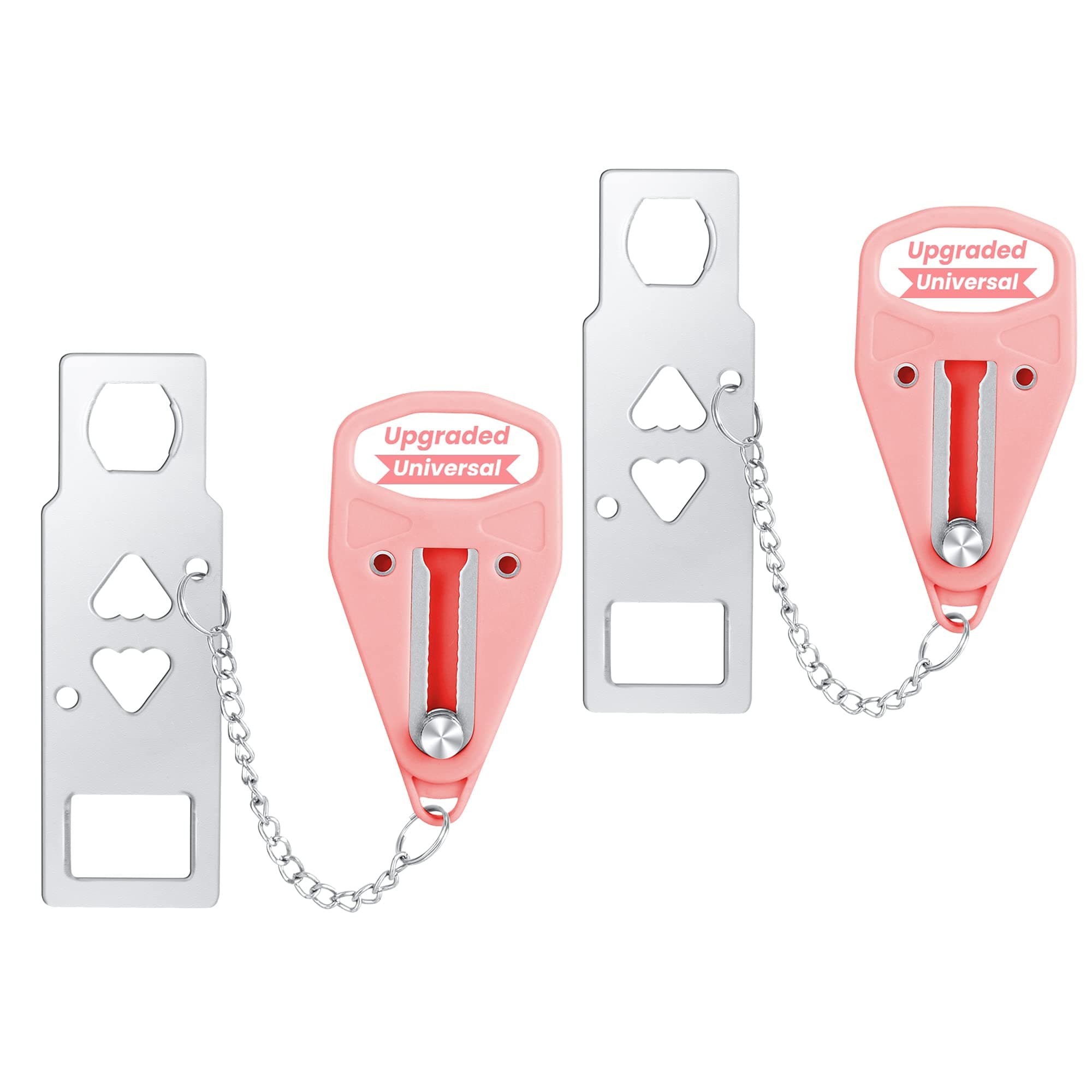 AceMiningPortable Security Door Locker Travel Lockdown Locks for Additional Safety and Privacy Perfect for Traveling Hotel Home Apartment College-Pink(2 Pack)