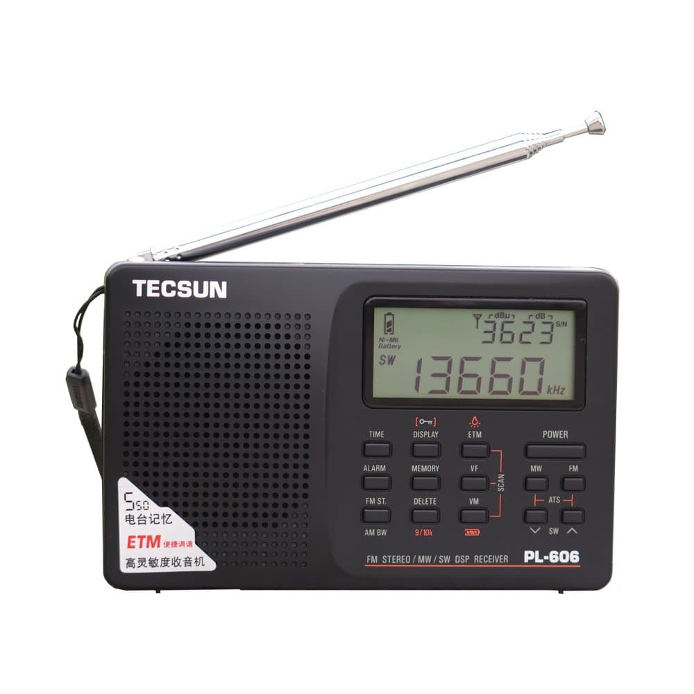Tecsun PL-606 Digital PLL Portable AM/FM Shortwave Radio with DSP, Black