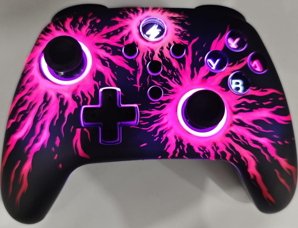 HELLCOOL Switch Controller for Nintendo Switch/Lite/OLED Console - Switch Controller with Cool RGB Light, Programmable/Turbo/Wake Function, Precise Joystick, Dual Motors Vibration