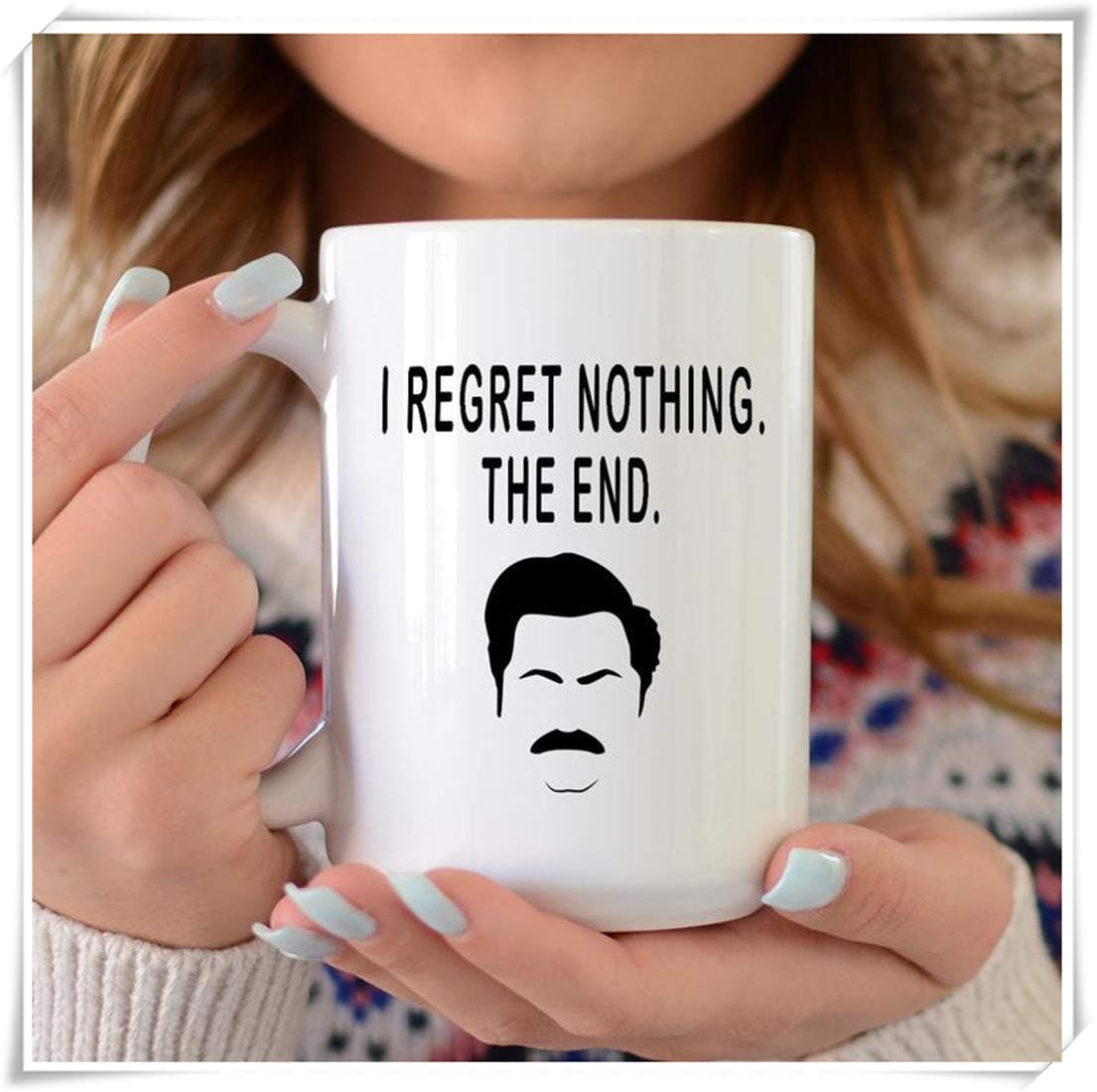 PerfectPrintedAQA - Funny Ron Swanson Mug, Ron Swanson, Nick Offerman, Amy Poehler, Leslie Knope, Parks And Rec,Large Mug(B), 11oz Ceramic Coffee Mug/Cup/Drinkware, High Gloss