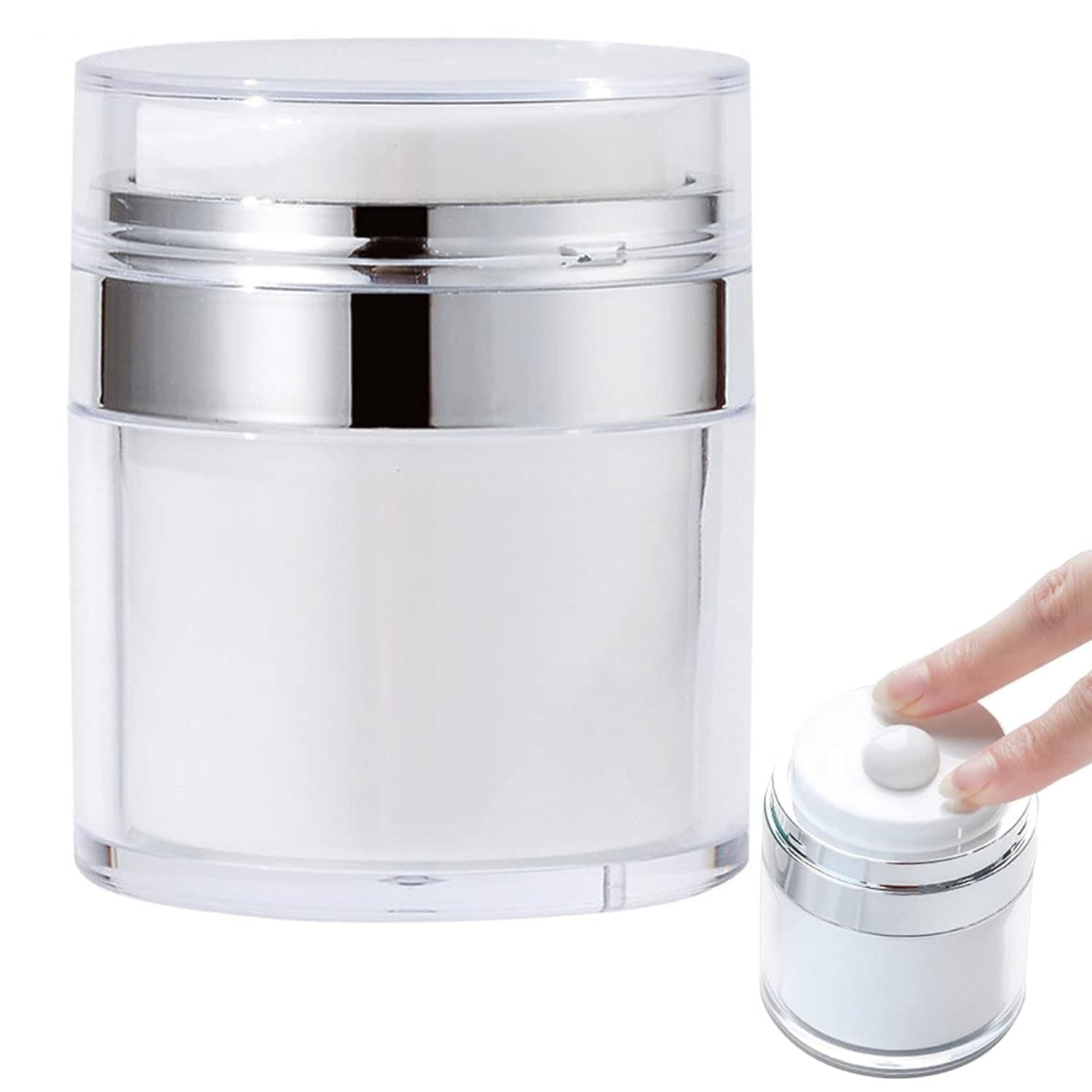 30ml Cream Jar Vacuum Bottle with Pump Refillable Travel Size Containers for Creams Lotions Sample Empty Makeup Cosmetic Jar Lotion Dispenser